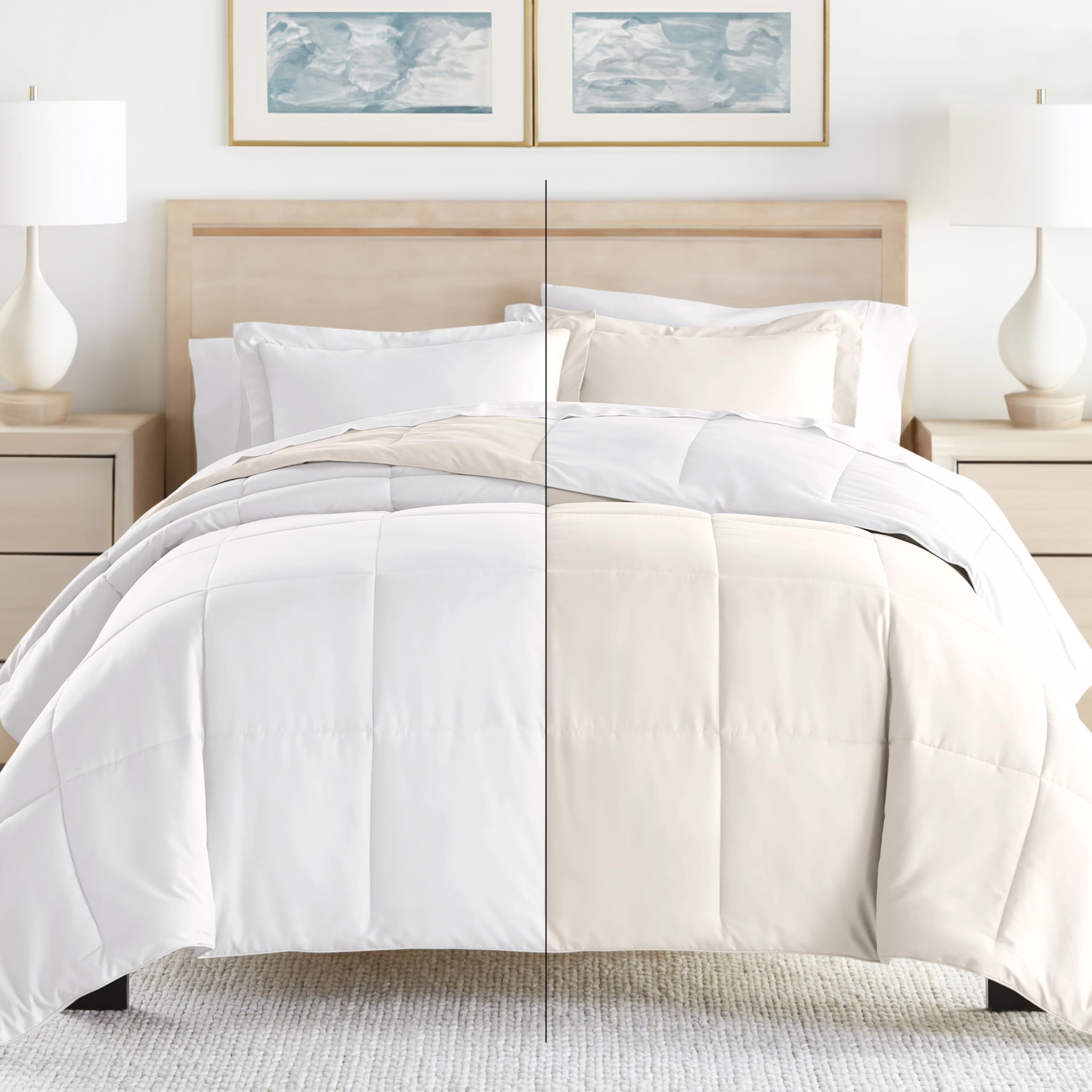 Luxury Reversible King Size Comforter Set (3 Piece) - Soft & Lightweight Down Alternative Bedding - Includes King Comforter & 2 Pillow Shams - Perfect for Master Bedroom, Guest Room & Cozy Home Decor