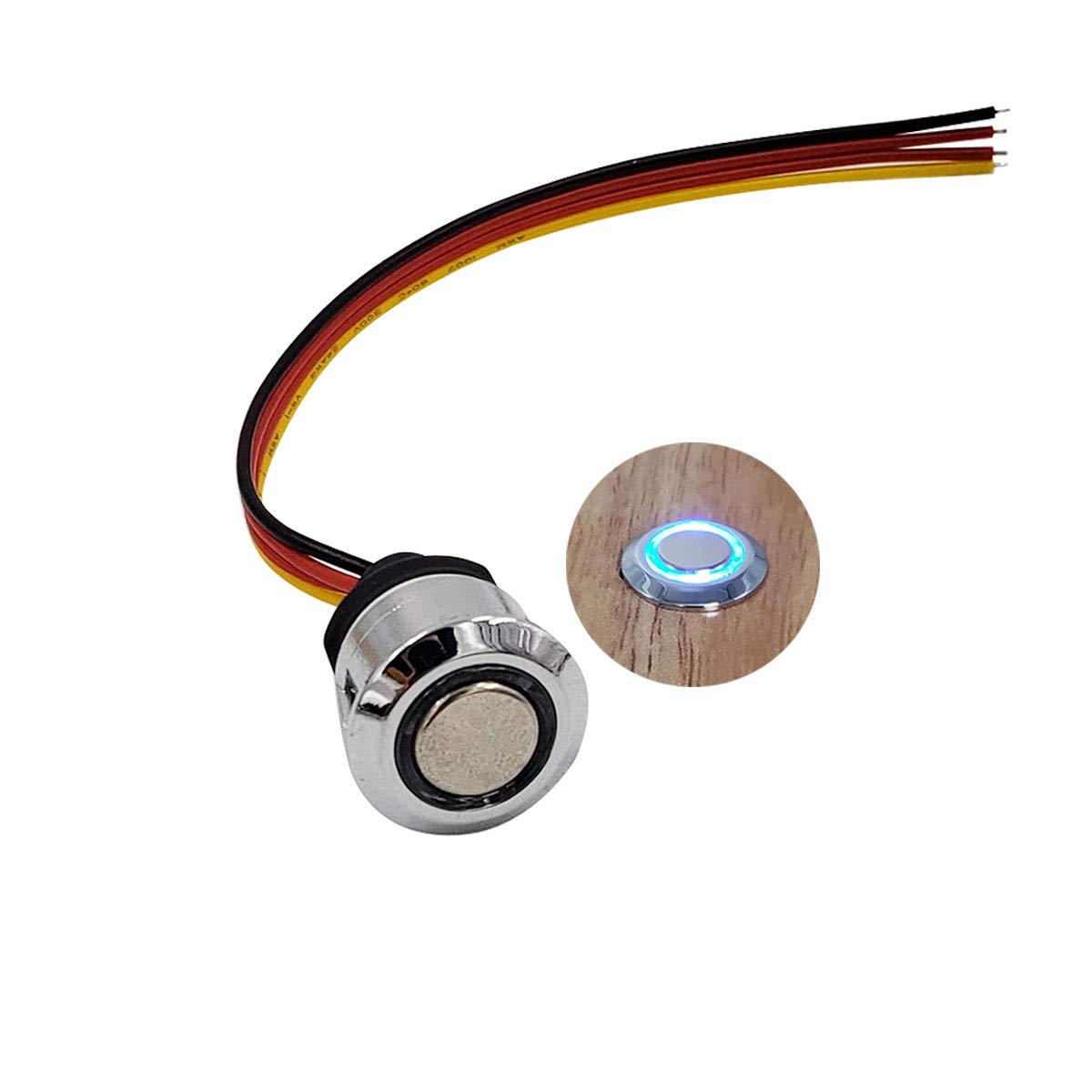 HAMRVL 12V DC Touch Dimmer Switch - On/Off & Stepless Brightness Control for LED Strip Lights (5-24V), Fits 17mm/0.67
