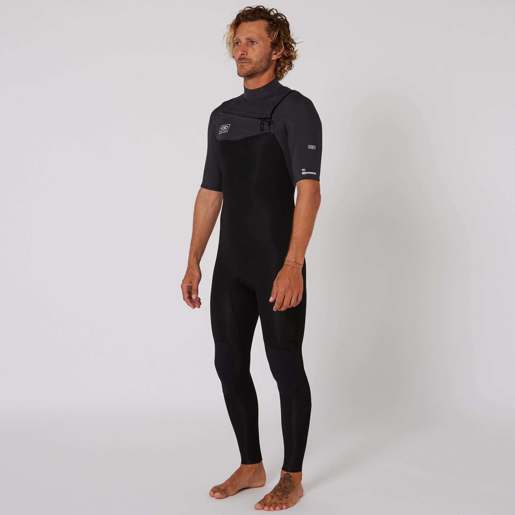 Ocean & Earth Men's Free Flex 2/2mm Wetsuit - Long & Short Sleeve Options for Surfing, Diving & Water Sports | Premium Neoprene Comfort & UV Protection