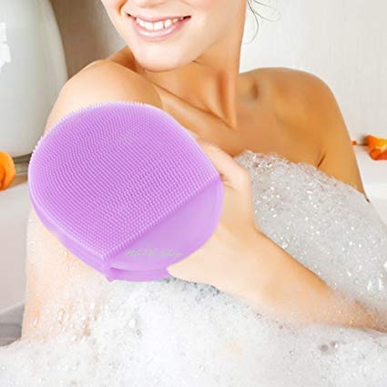 Exfoliating Body Brush & Bath Glove - Silicone Scrubber for Anti-Cellulite Massage, Skin Exfoliation & SPA Treatment (Multicolor) - Perfect for Shower, Bath & Home SPA Relaxation