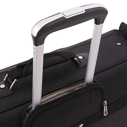 SWISSGEAR Full-Size Effortless Folding Wheeled Garment Bag - Rolling Travel Luggage for Men & Women (Black) | Perfect for Business Trips, Weddings & Air Travel