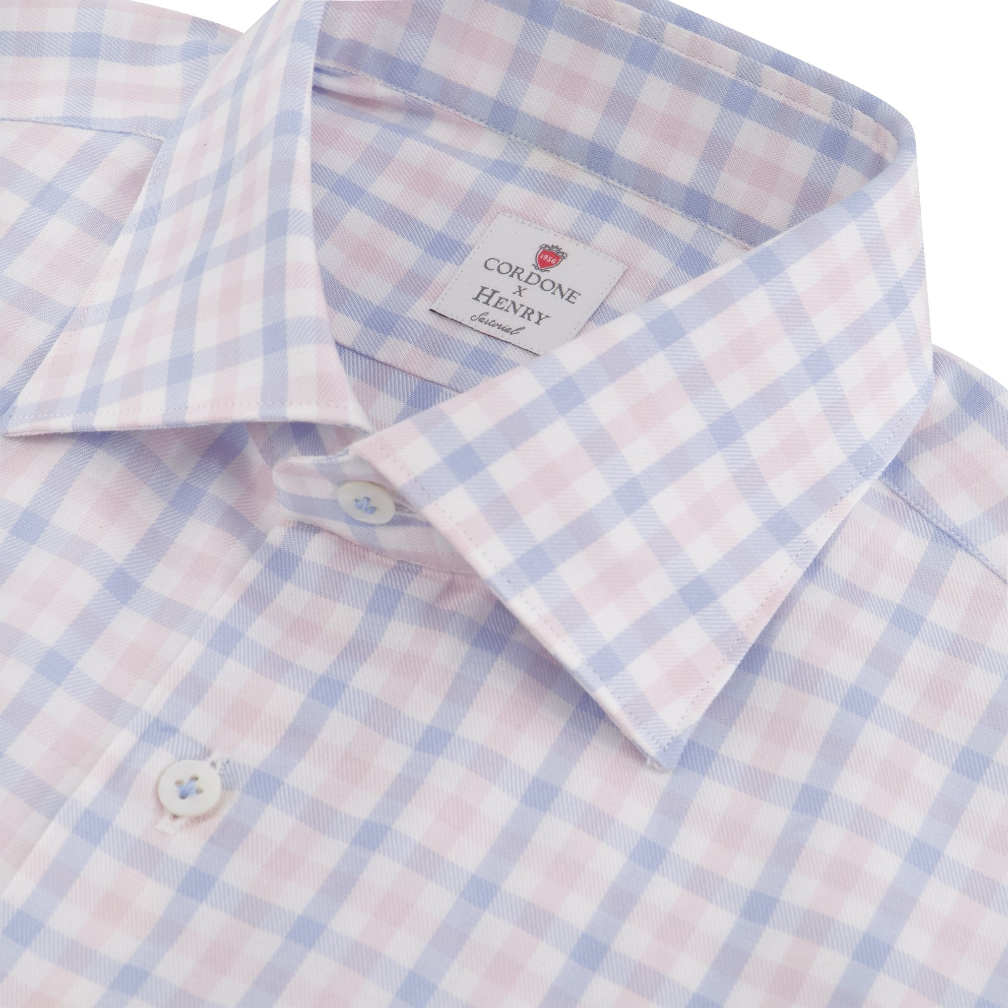 Elegant Checkered Shirt for Men & Women - Light Blue & Pink Plaid Casual Button-Up | Perfect for Office, Date Night & Outdoor Activities