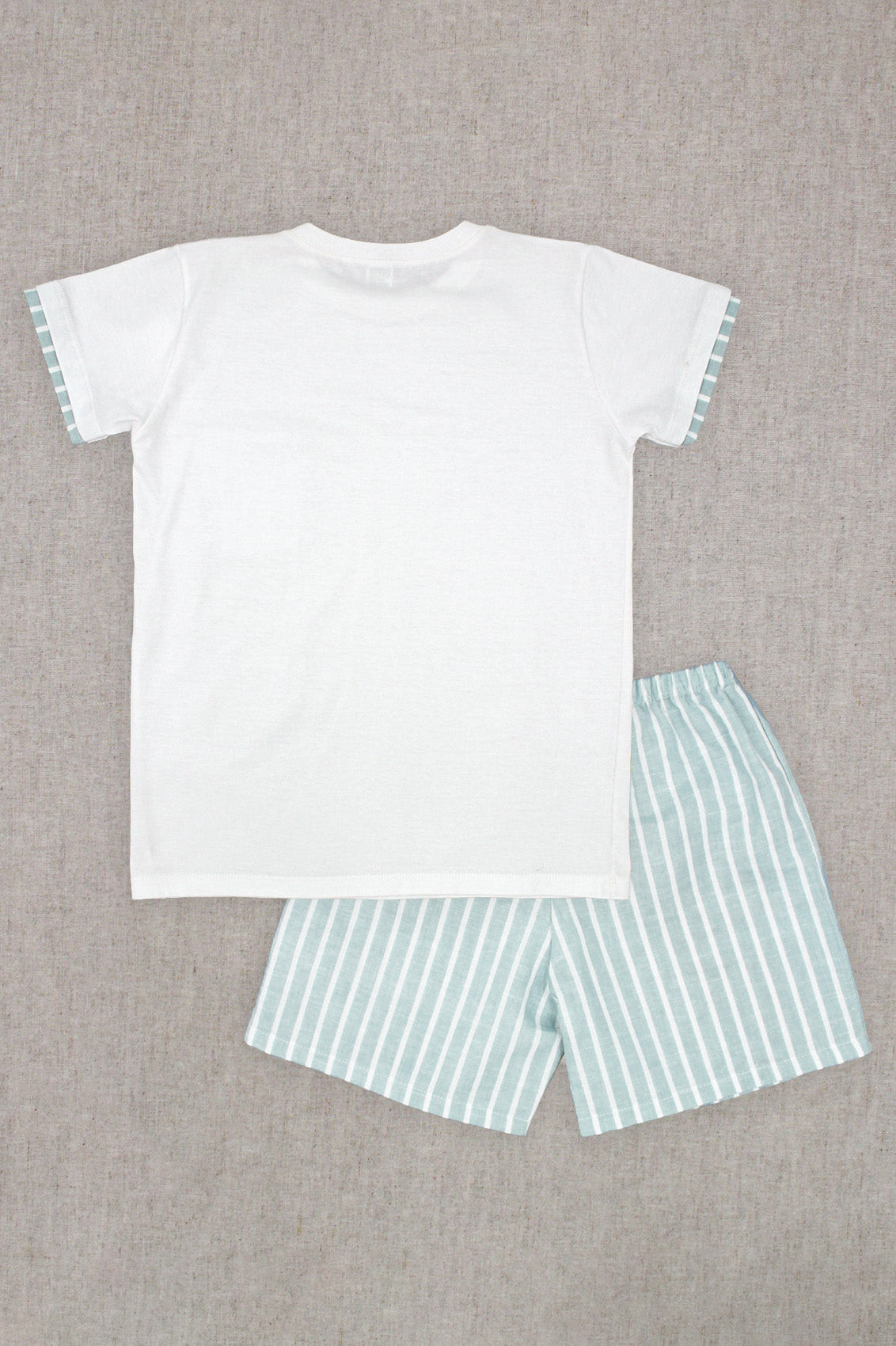 Silas Light Teal Striped T-Shirt & Shorts Set - Casual Summer Outfit for Men | Perfect for Beach, Vacation, and Everyday Wear