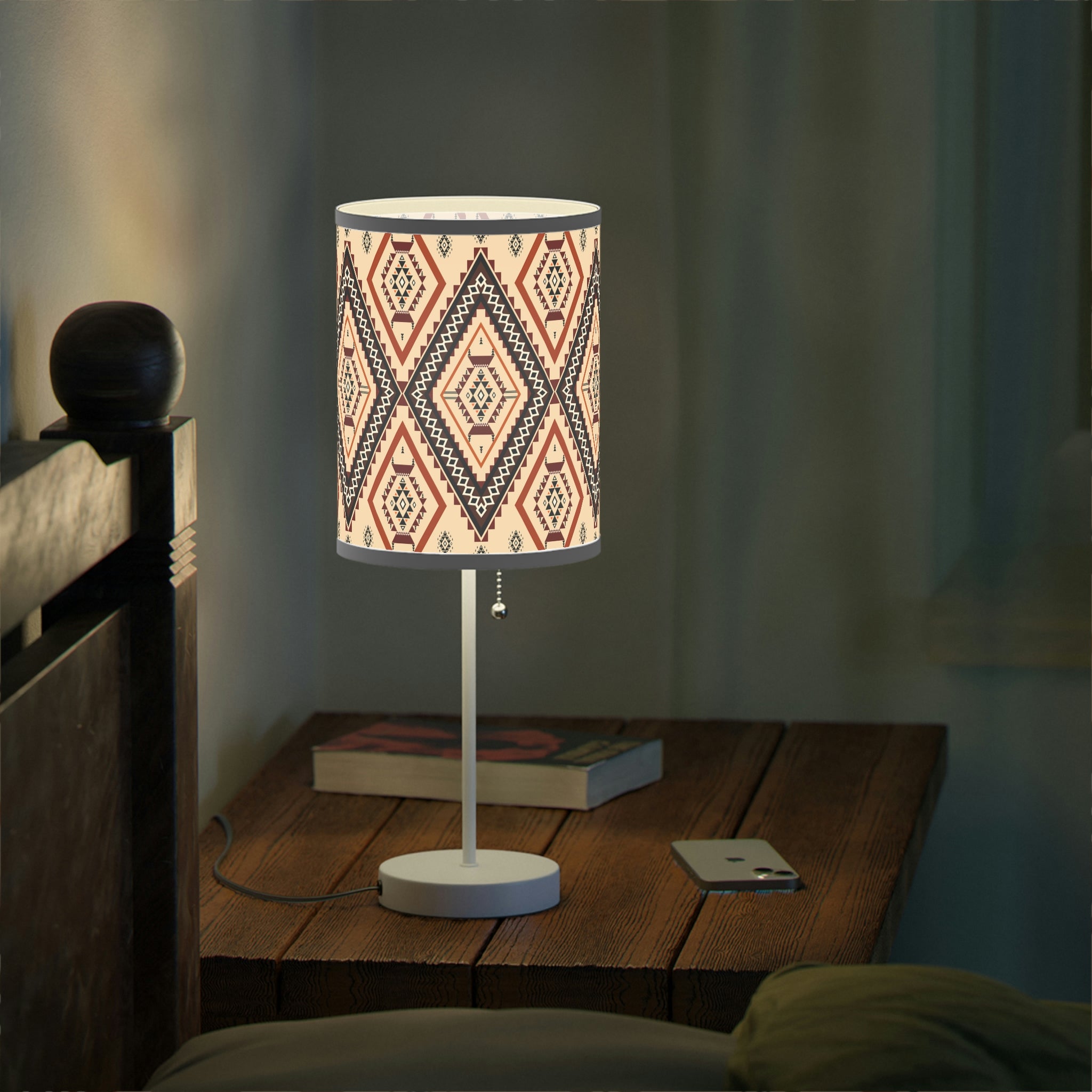 Southwestern Style Table Lamp for Bedroom & Living Room - Adjustable Reading Light with US/CA Plug - Perfect for Nightstands, Sofa Side Tables and Home Office Desks