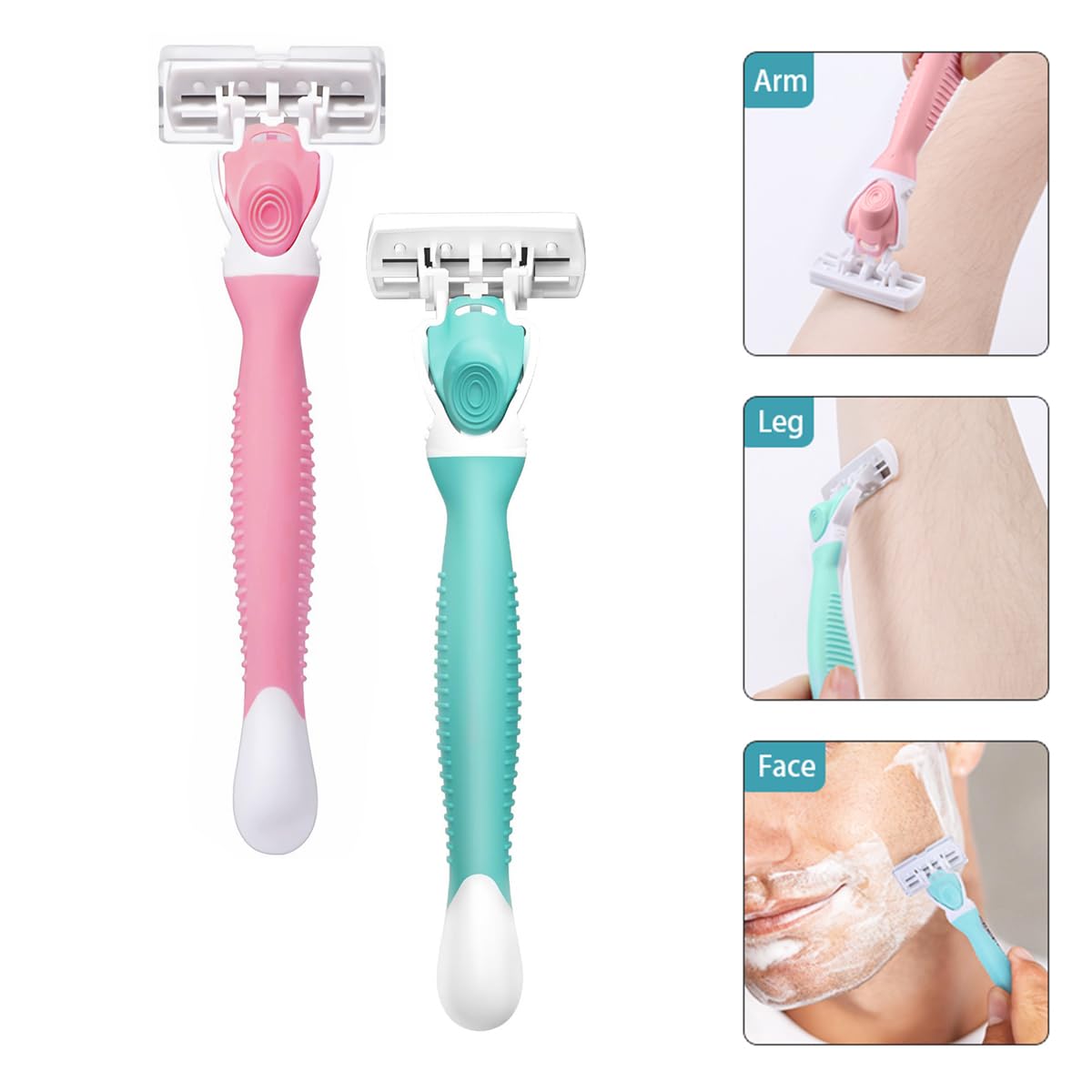 Premium 6-Blade Women's Razor for Sensitive Skin - Includes 1 Travel Razor & 19 Blade Refills - Smooth Shaving for Legs, Underarms & Bikini Area - Ideal for Home & Travel Use
