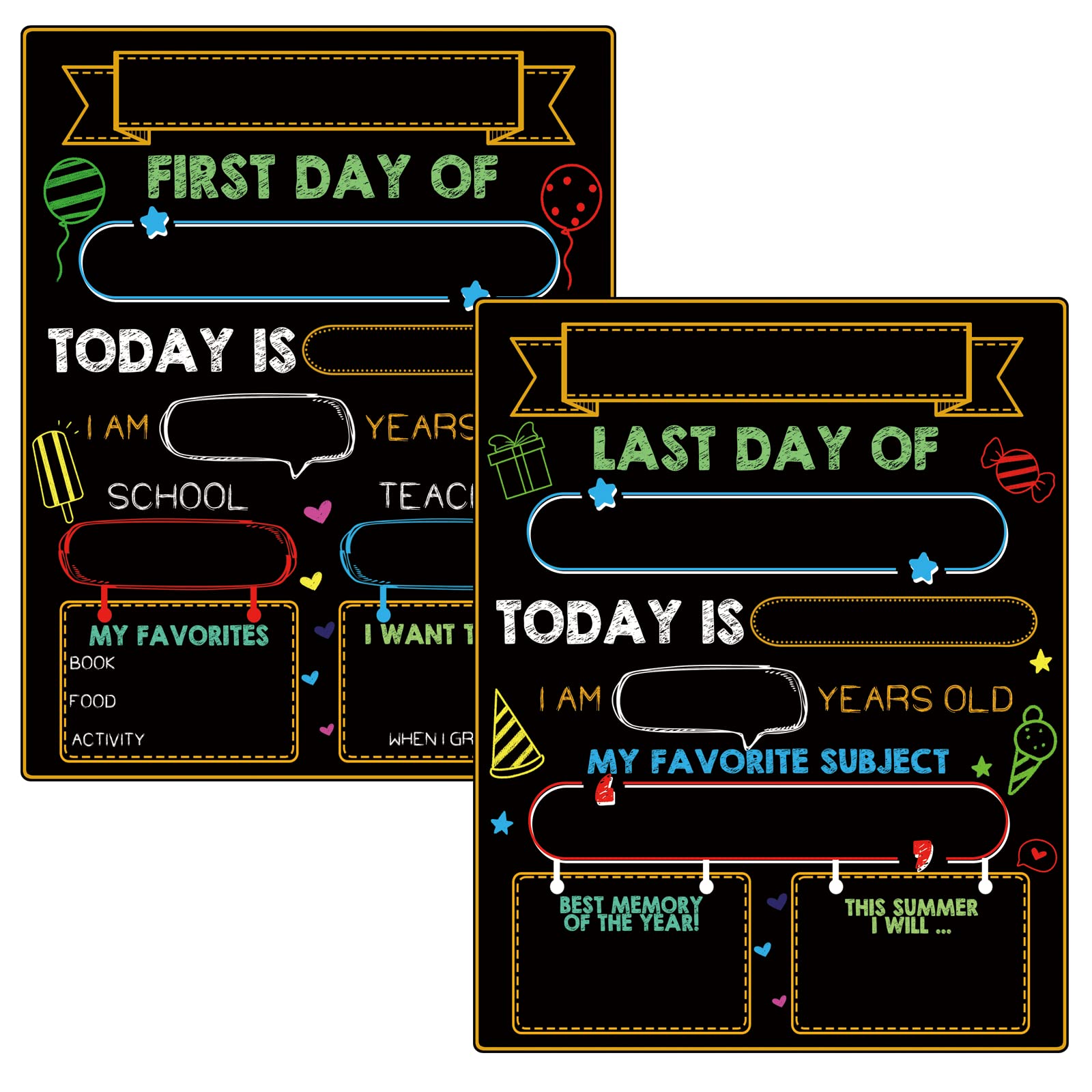 Double Sided Reusable Wood Chalkboard Sign - 11.8