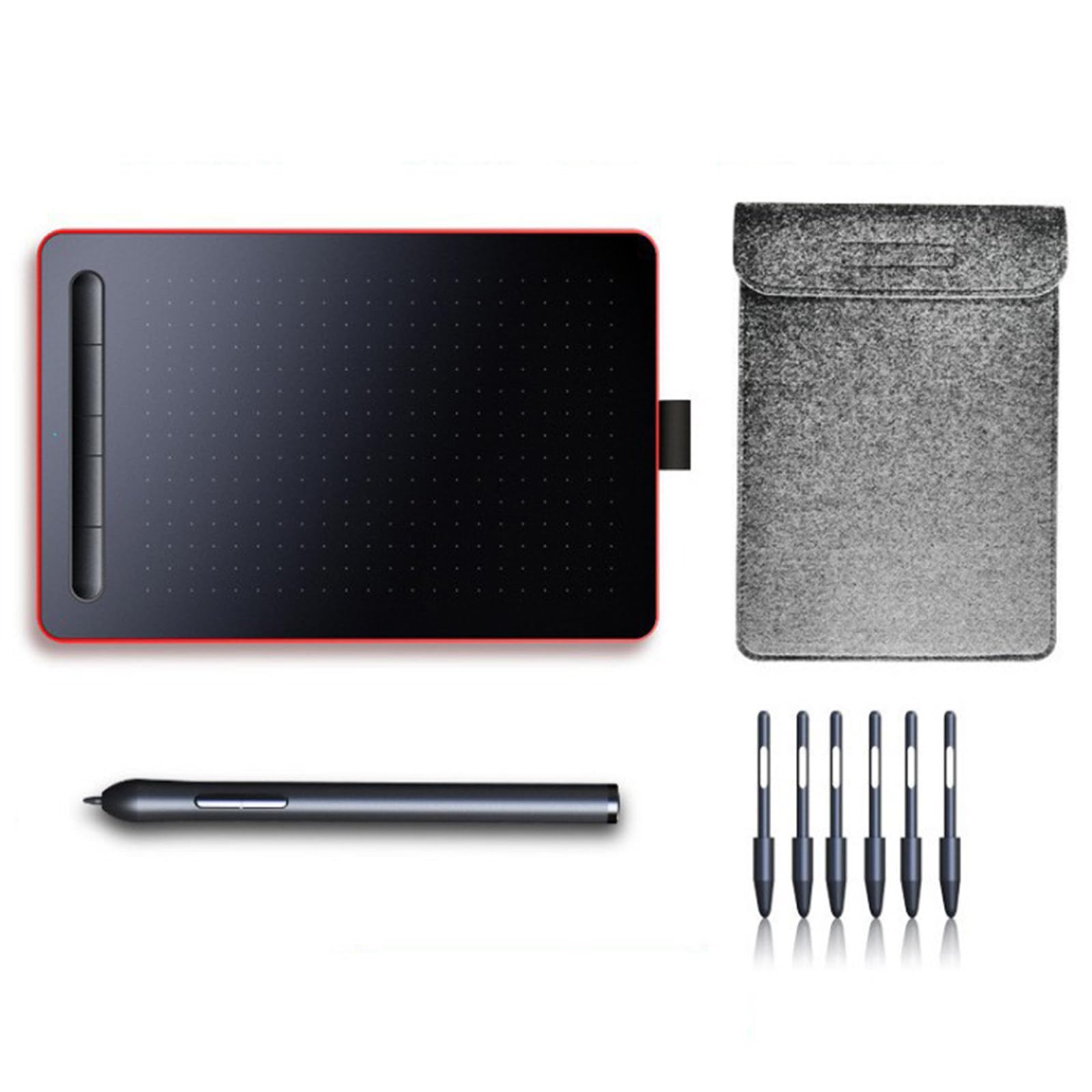 SKUBIS Passive Digital Drawing Tablet for Computer & Phone - Compatible with PC, Mac, Android for Graphic Design, Sketching & Online Teaching (Red) - Perfect for Artists, Designers & Remote Educators