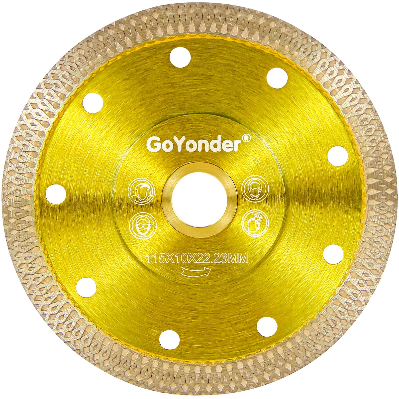 GoYonder 5-Inch Diamond Tile Blade for Angle Grinder - Ultra Thin Wet/Dry Cutting Disc for Ceramic, Porcelain, Granite, Marble & Stone - Perfect for DIY Projects, Home Renovation & Professional Tile Installation (Golden, 5