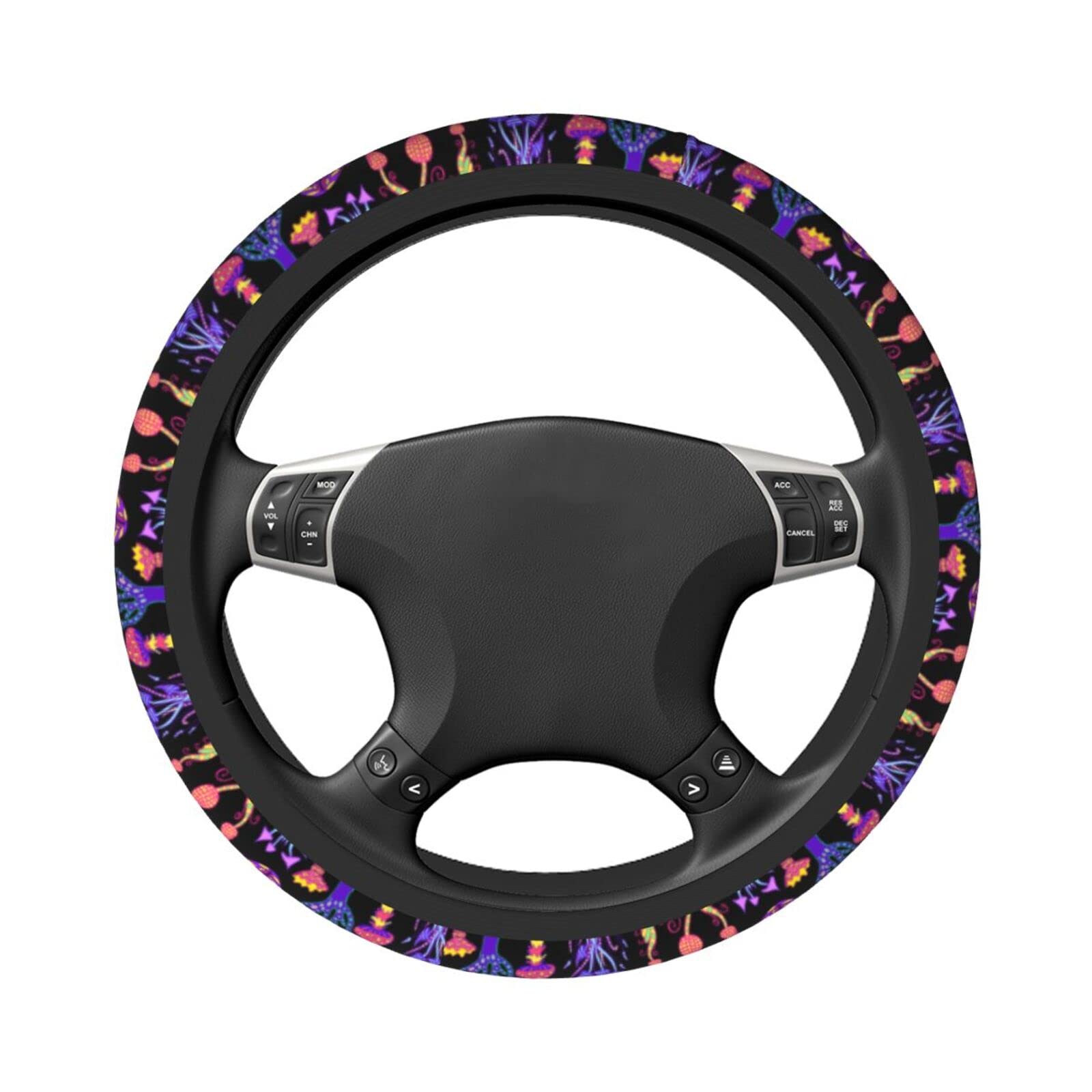 Non-Slip Neoprene Steering Wheel Cover - Universal 15 Inch Mushroom Design Car Accessory for Men & Women | Perfect for Daily Commute, Road Trips & All-Season Driving Comfort