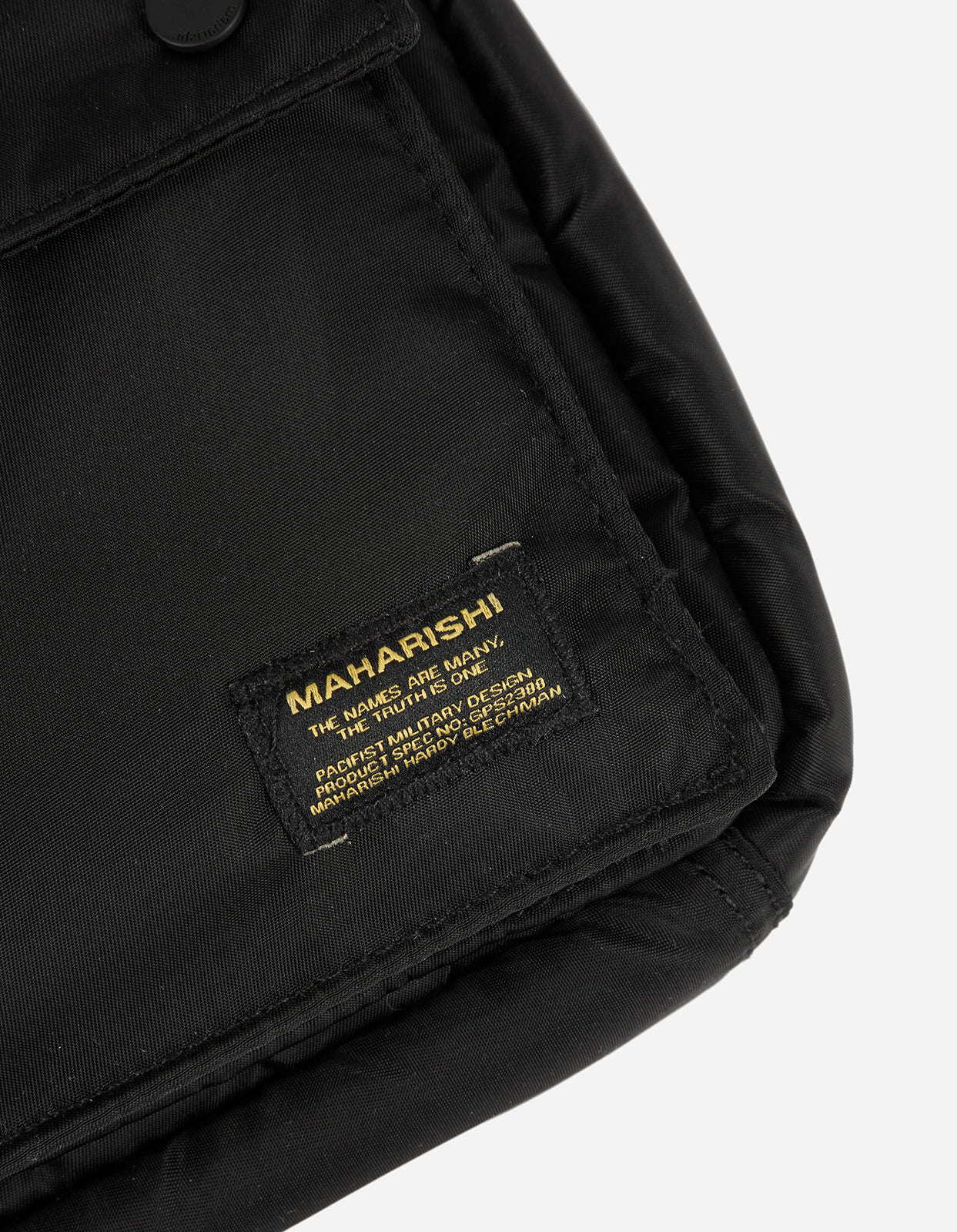 9633 Maharishi Mini Travel Waist Bag - 420D Nylon Black | Compact Waist Pack for Hiking, Running & Everyday Use