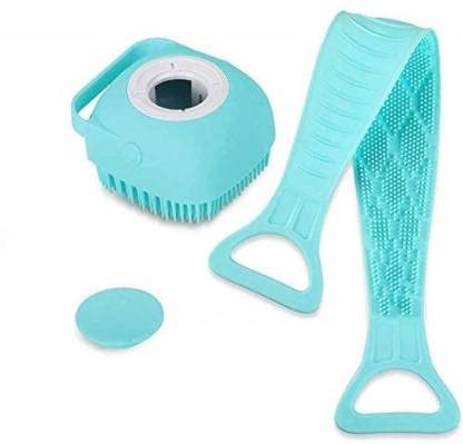 2 Pack Silicone Bath Body Brush with Shampoo Dispenser - Exfoliating Back Scrubber for Deep Cleaning & Gentle Massage - Shower Brush for Men, Women & Kids (Multicolor) - Perfect for Exfoliating Skin & Removing Dead Cells in Shower or Bath