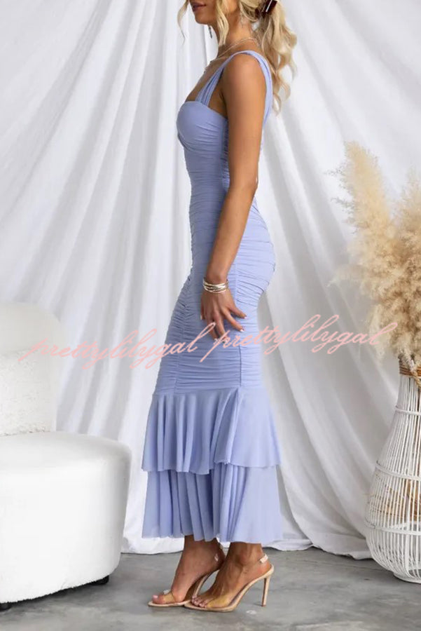 Elegant Solid Color High Waist Pleated Mermaid Dress for Women | Formal Evening Gown & Party Wear | Perfect for Weddings, Prom, Cocktail Parties