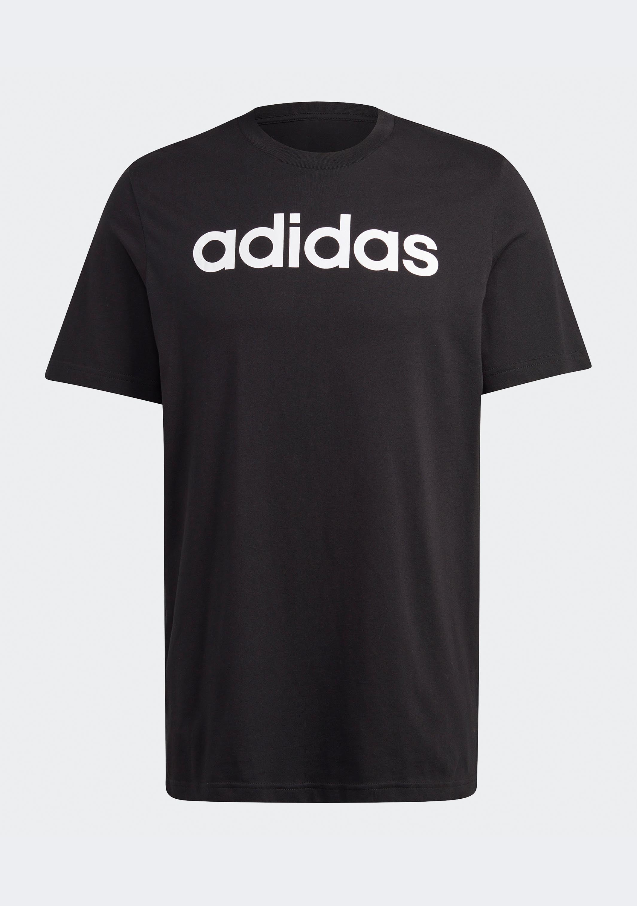 Adidas Men's Essential Linear Embroidered Logo T-Shirt - Comfortable Cotton Jersey Tee for Casual Wear, Gym & Everyday Outfits
