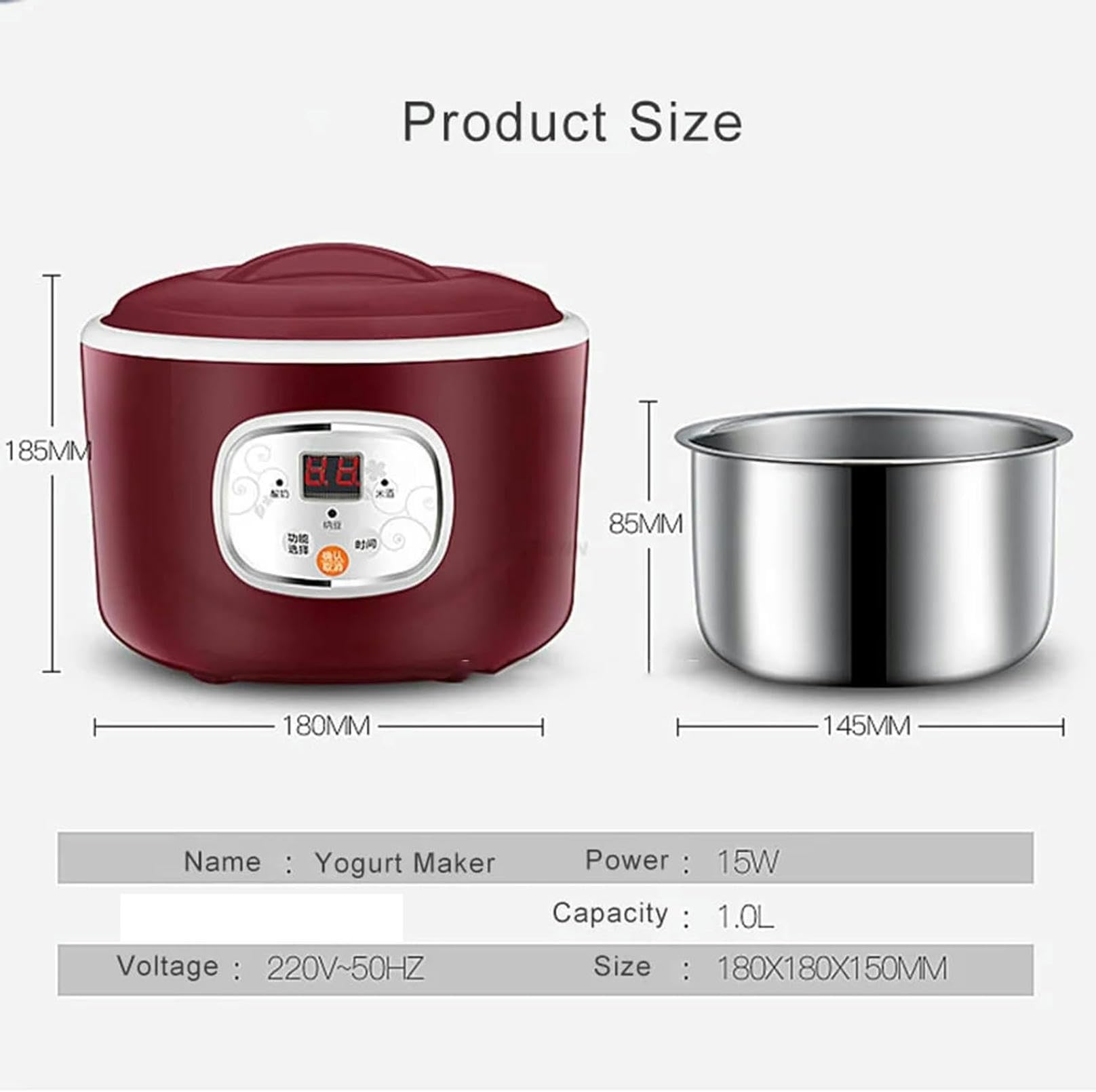 220V Mini Yogurt Maker - Portable DIY Yogurt Machine with Stainless Steel Container for Homemade Yogurt, Rice Wine & Natto | Perfect for Kitchen, Dorm & Camping