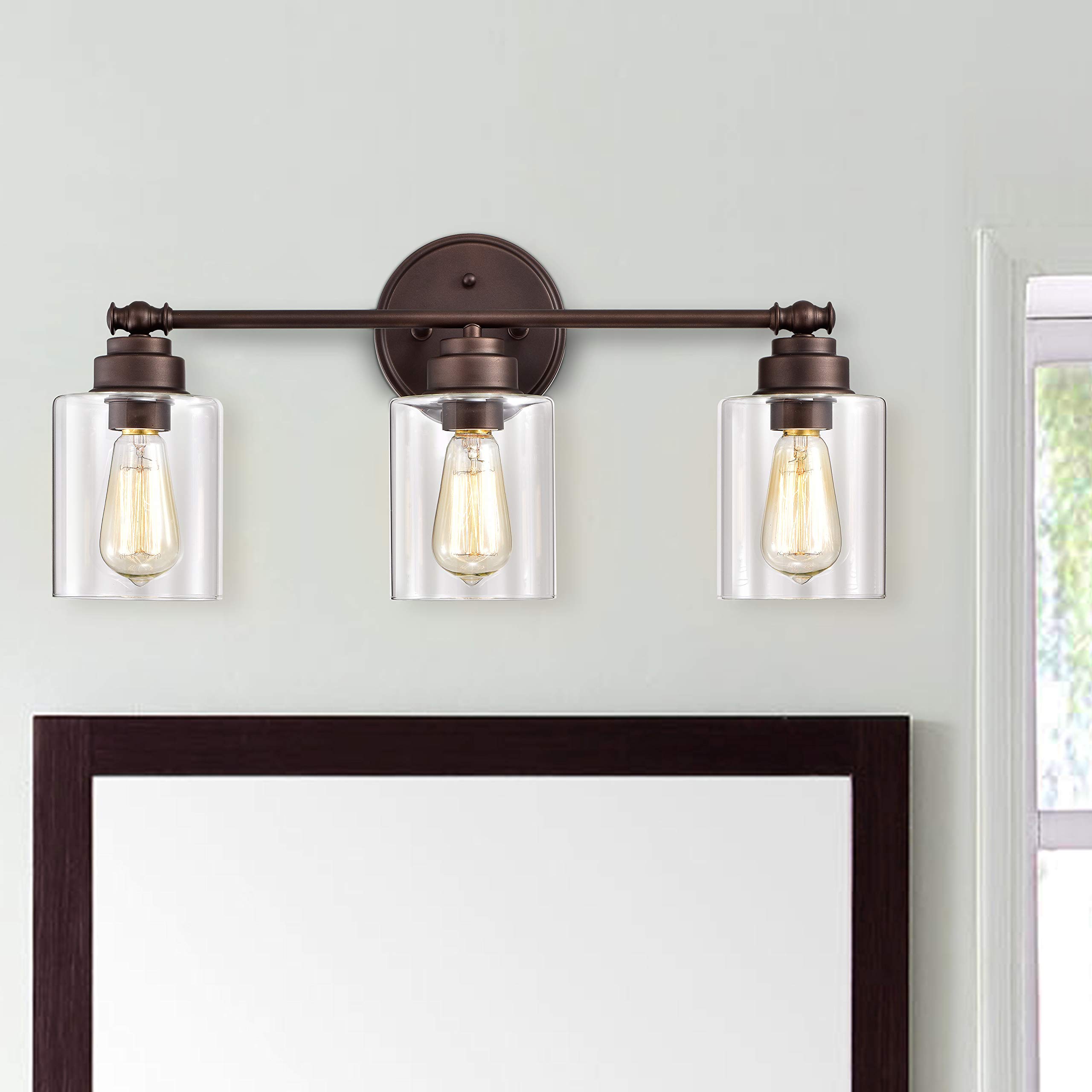 3-Light Oil Rubbed Bronze Bathroom Vanity Light Fixture - 23 Inch Wide - Perfect for Modern and Traditional Bathroom Decor