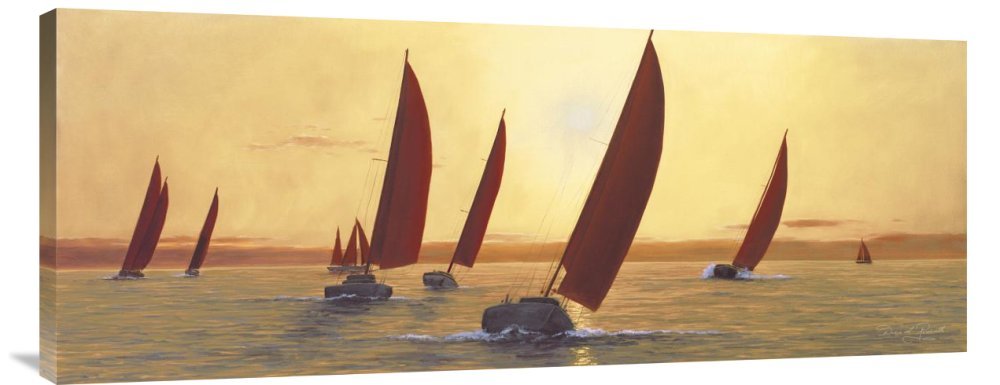 Diane Romanello Sailing Gallery Wrap Canvas Print - Handmade Giclee Wall Art Decor for Living Room, Bedroom & Office | Nautical Theme Home Decoration