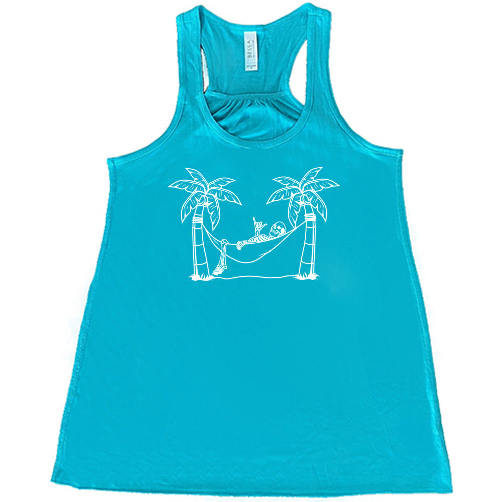 Skeleton Print Relaxing Hammock Shirt - Perfect for Lounging, Camping, and Outdoor Adventures