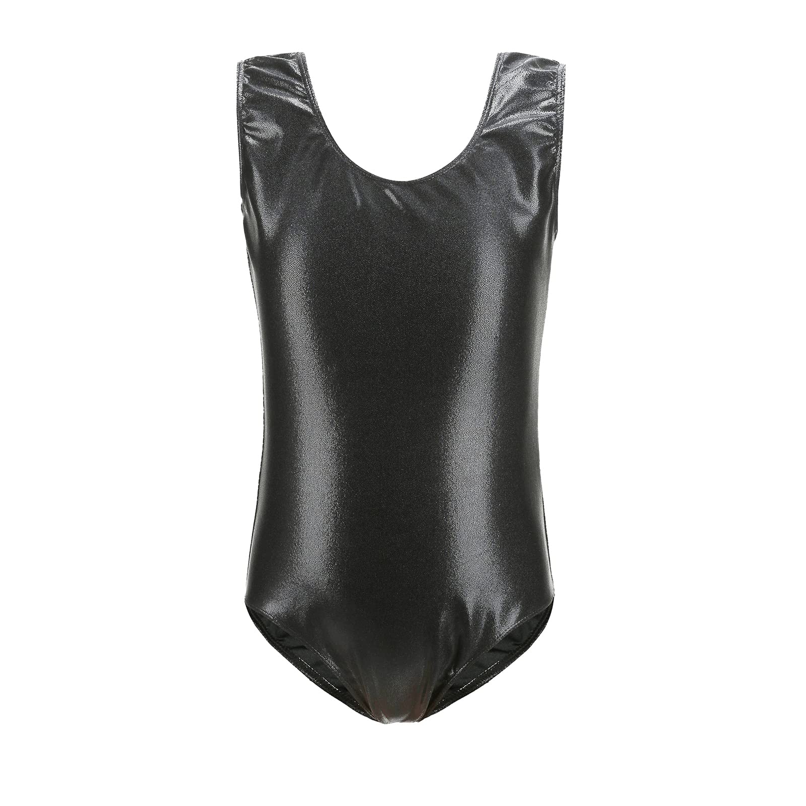 Shiny Metallic Long Sleeve Leotard for Girls - Stretchy Spandex Gymnastics, Dance, and Ballet Performance Suit - Perfect for Competitions, Recitals, and Practice