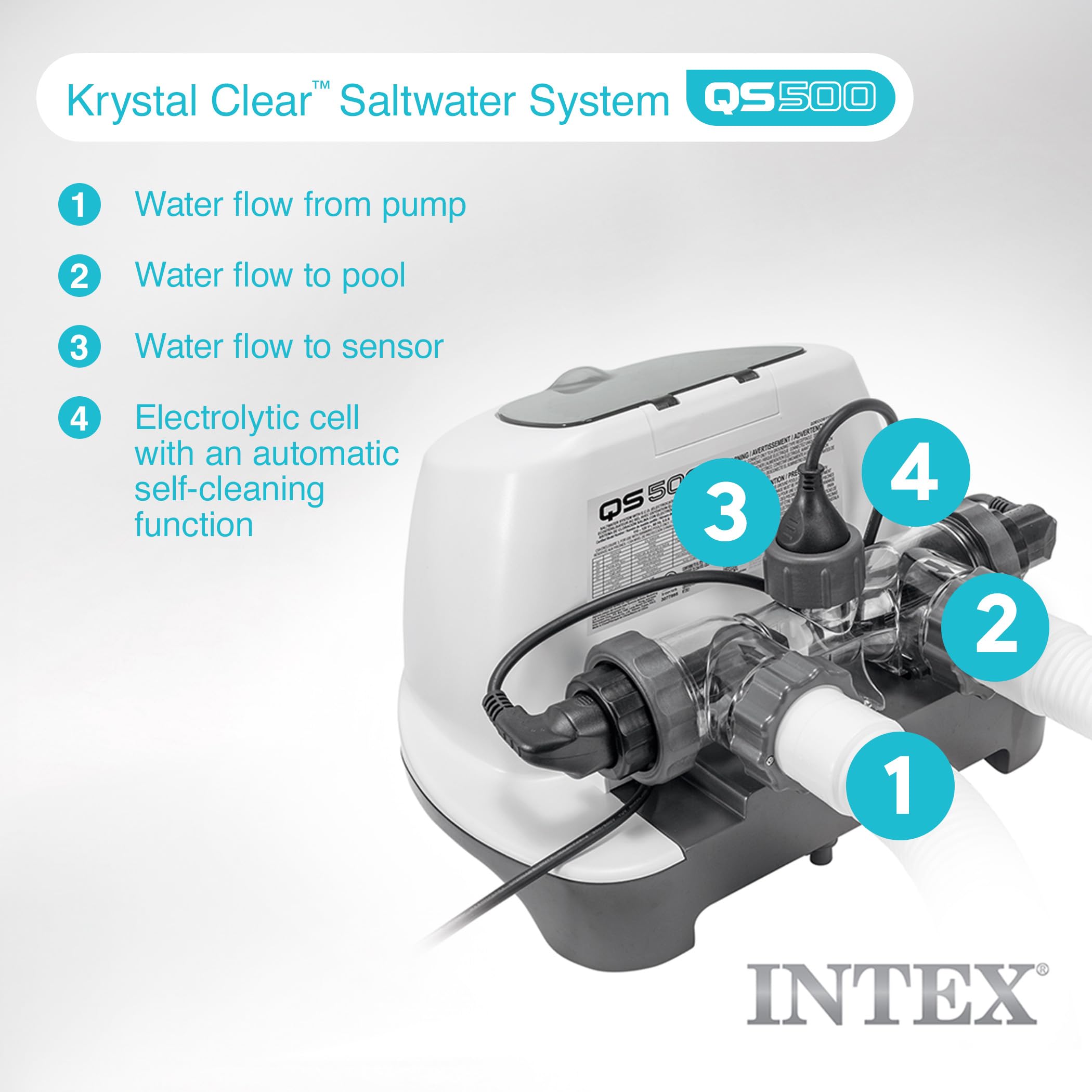 **Intex Krystal Clear Saltwater System for 7000 Gallon Above Ground Pool – Deluxe 800 GPH Wall-Mounted Automatic Skimmer – Easy Pool Maintenance for Clean & Clear Water**    *(Use Case: Perfect for keeping your above-ground swimming pool water clean and clear with minimal effort, ideal for backyard pools, family gatherings, and summer relaxation.)*