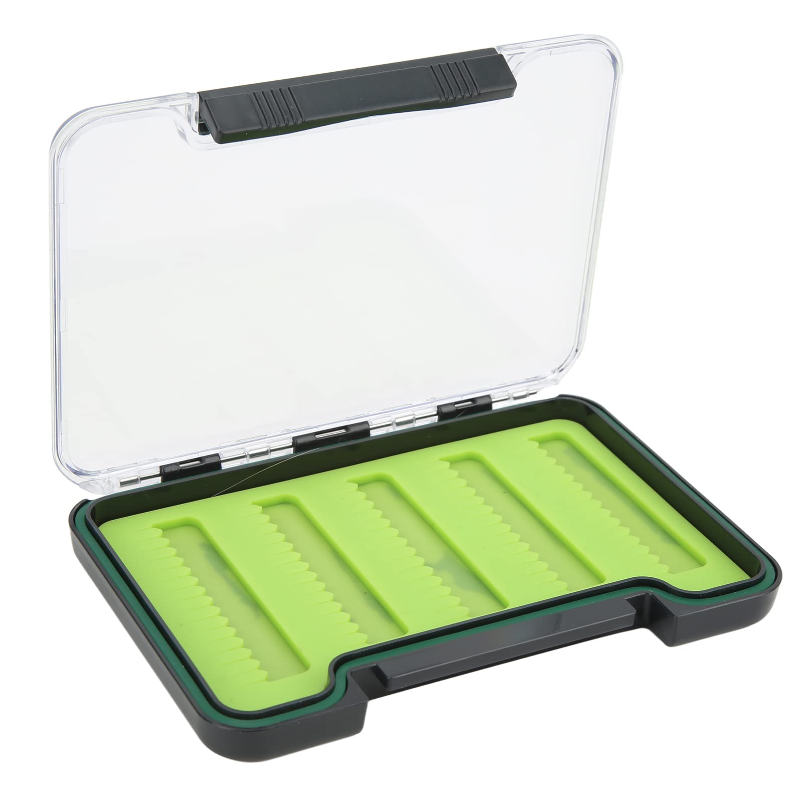 Premium Transparent Silicone Lining Fly Fishing Box - Waterproof Dry Flies Storage for Trout & Bass - Portable Tackle Organizer for Fly Fishing Gear Enthusiasts - Perfect for Stream, Lake & River Fishing Adventures