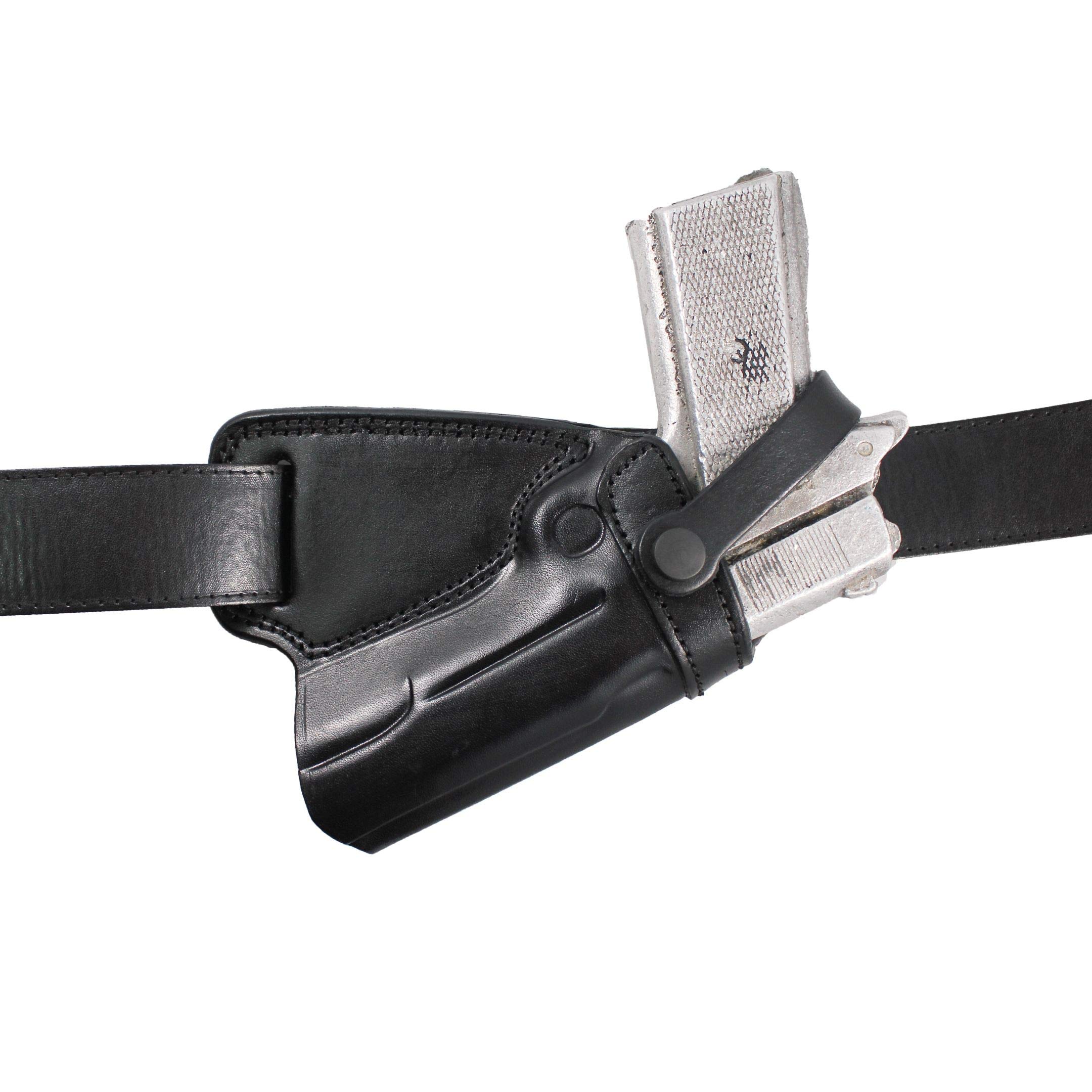 Handmade Leather Small of Back (SOB) Gun Holster with Retention Strap - Concealed Carry Comfort for Back Waistband | Perfect for Hiking, Hunting & Everyday Concealment