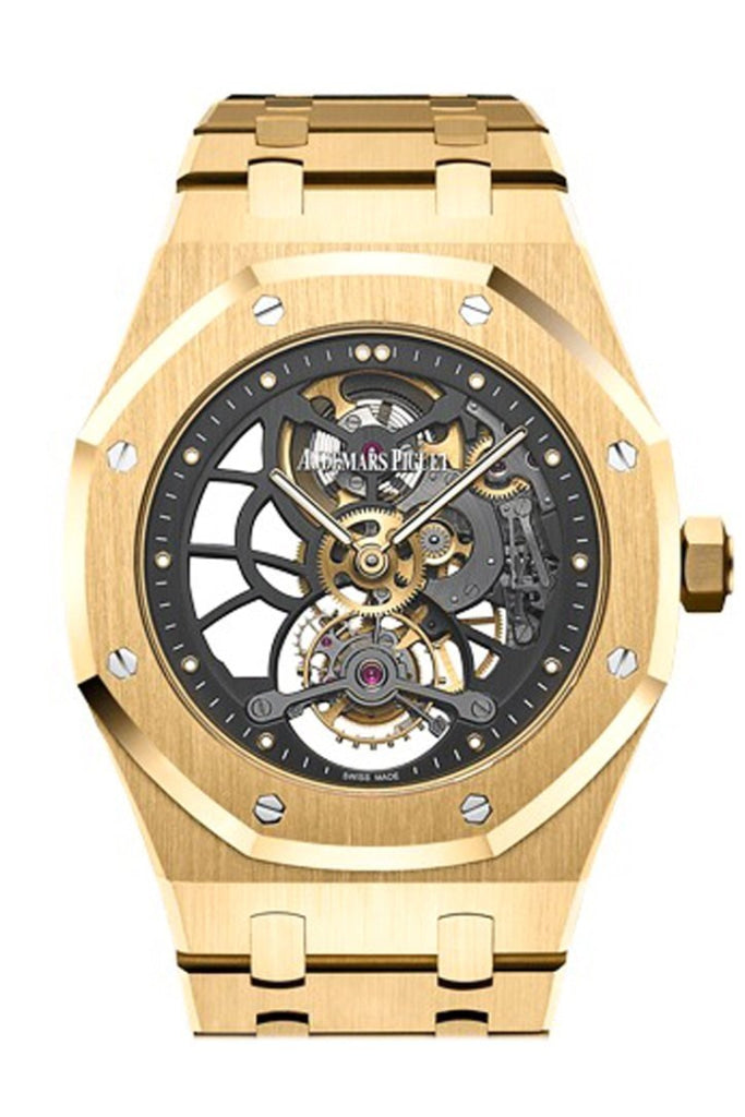 Audemars Piguet Royal Oak 41mm Tourbillon Extra Thin Slate Grey Skeleton Dial 18K Yellow Gold Men's Luxury Watch 26513BA.OO.1220BA.01 - Perfect for Business Meetings, Special Occasions & Luxury Collectors