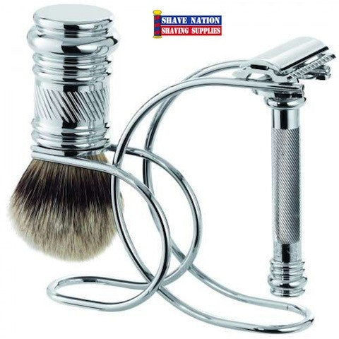 Merkur 38C Heavy Duty Safety Razor Set with Chrome Plated Handle - Perfect for Men's Wet Shaving & Barber Shop Use