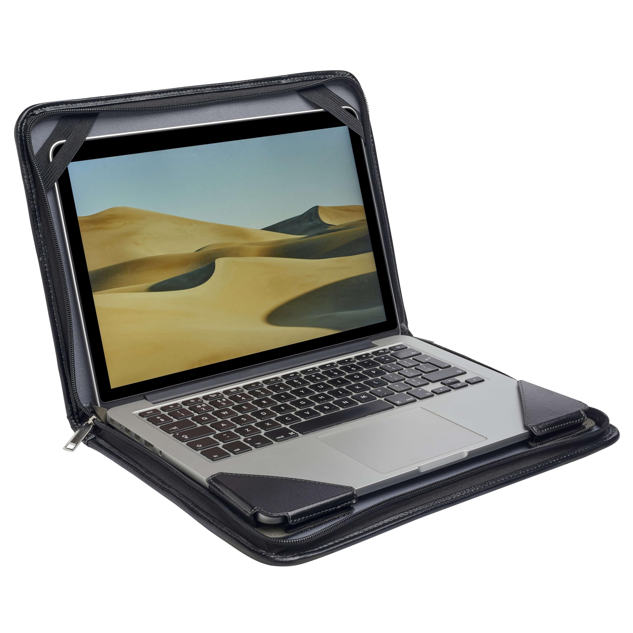 Broonel Black Leather Laptop Messenger Bag for Lenovo IdeaPad 3 11.6