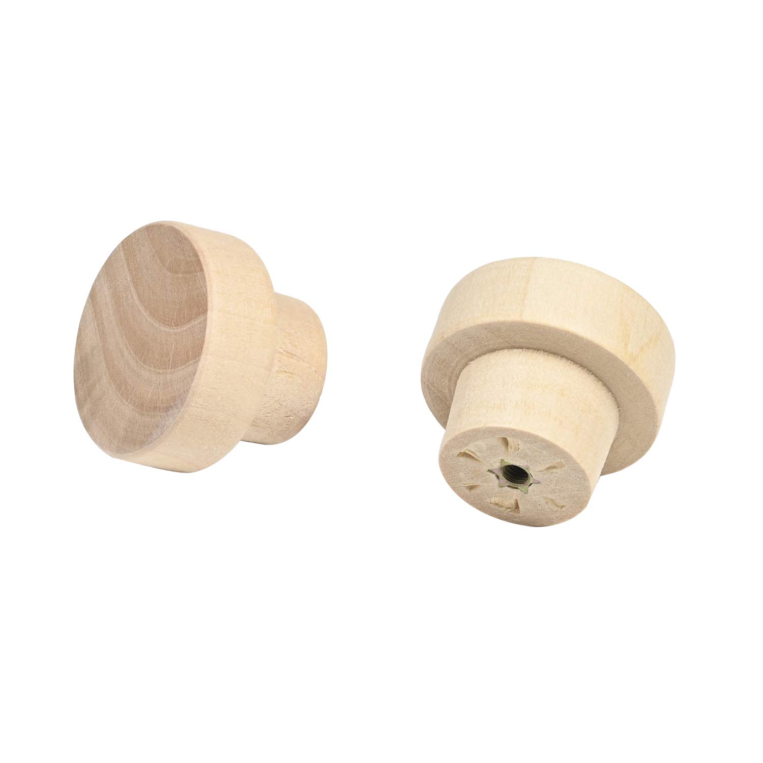 8PCS Round Wooden Drawer Knobs - Cabinet Pulls Handles with Screws for Dresser, Wardrobe & Furniture (Perfect for Bedroom, Kitchen & Bathroom Storage)