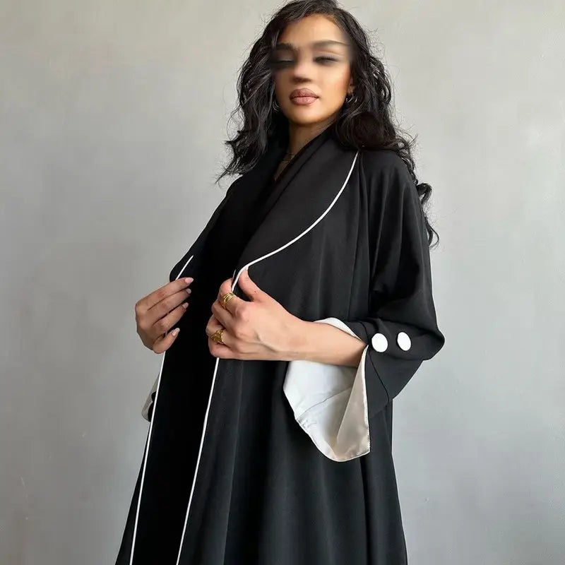 Elegant Muslim Women's Fashion Cardigan Open Abaya Dress - Modest Islamic Clothing for Prayer, Mosque & Everyday Wear