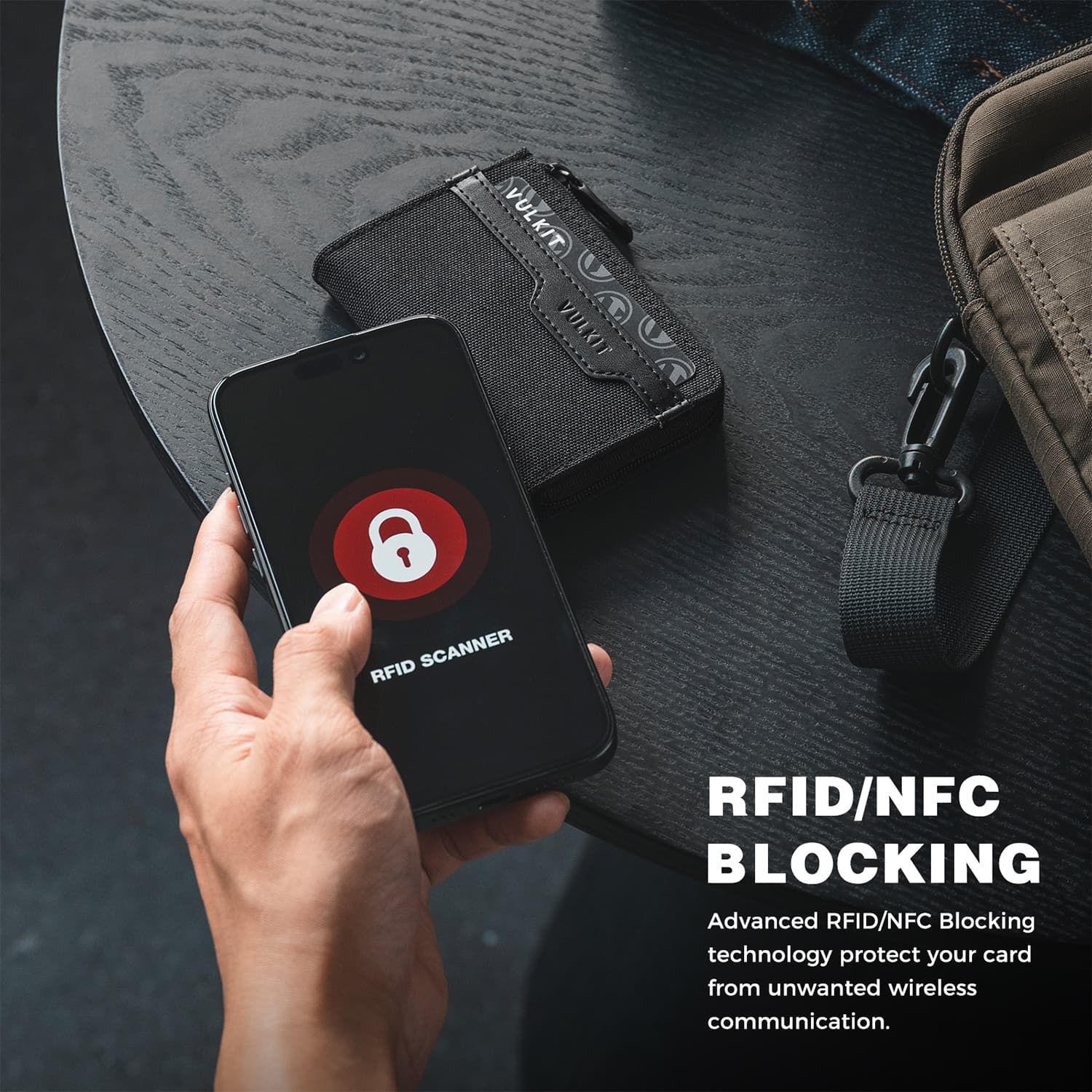 VPA113 Magnetic Card Wallet with RFID Blocking - Slim & Secure for iPhone 15/14/13/12 Series | Perfect for Travel, Work & Everyday Use (Black)