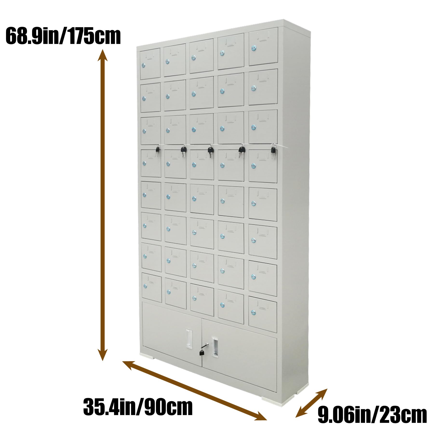 TechTongda 40-Slot Cell Phone Storage Cabinet with Locking Doors & Keys - Secure Phone Locker for Office, Classroom, Supermarket - Ideal for Schools, Retail Stores & Workplaces