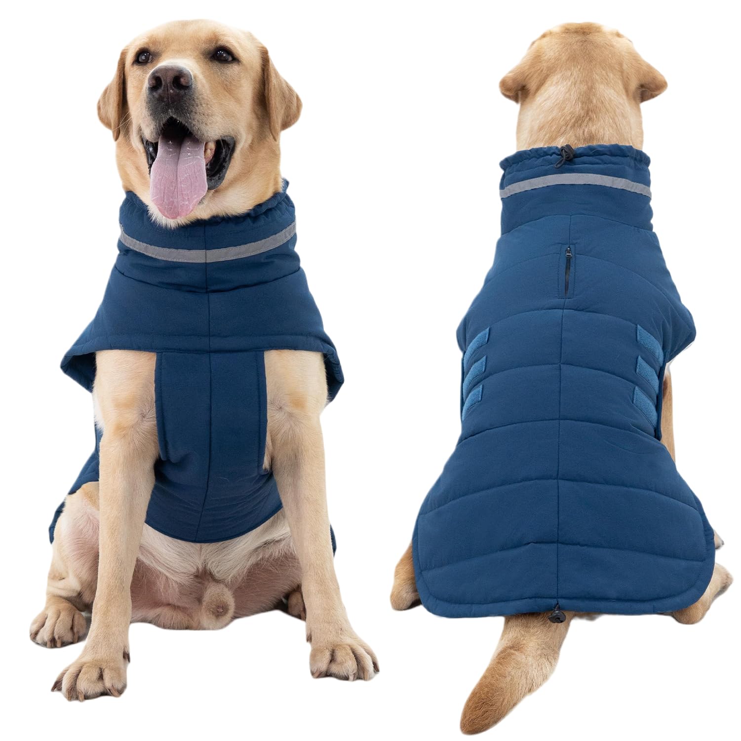 Waterproof & Windproof Dog Winter Coat - Reflective Adjustable Turtleneck Jacket for Small, Medium & Large Dogs | Cold Weather Protection for Outdoor Walks, Snow Adventures & Nighttime Safety