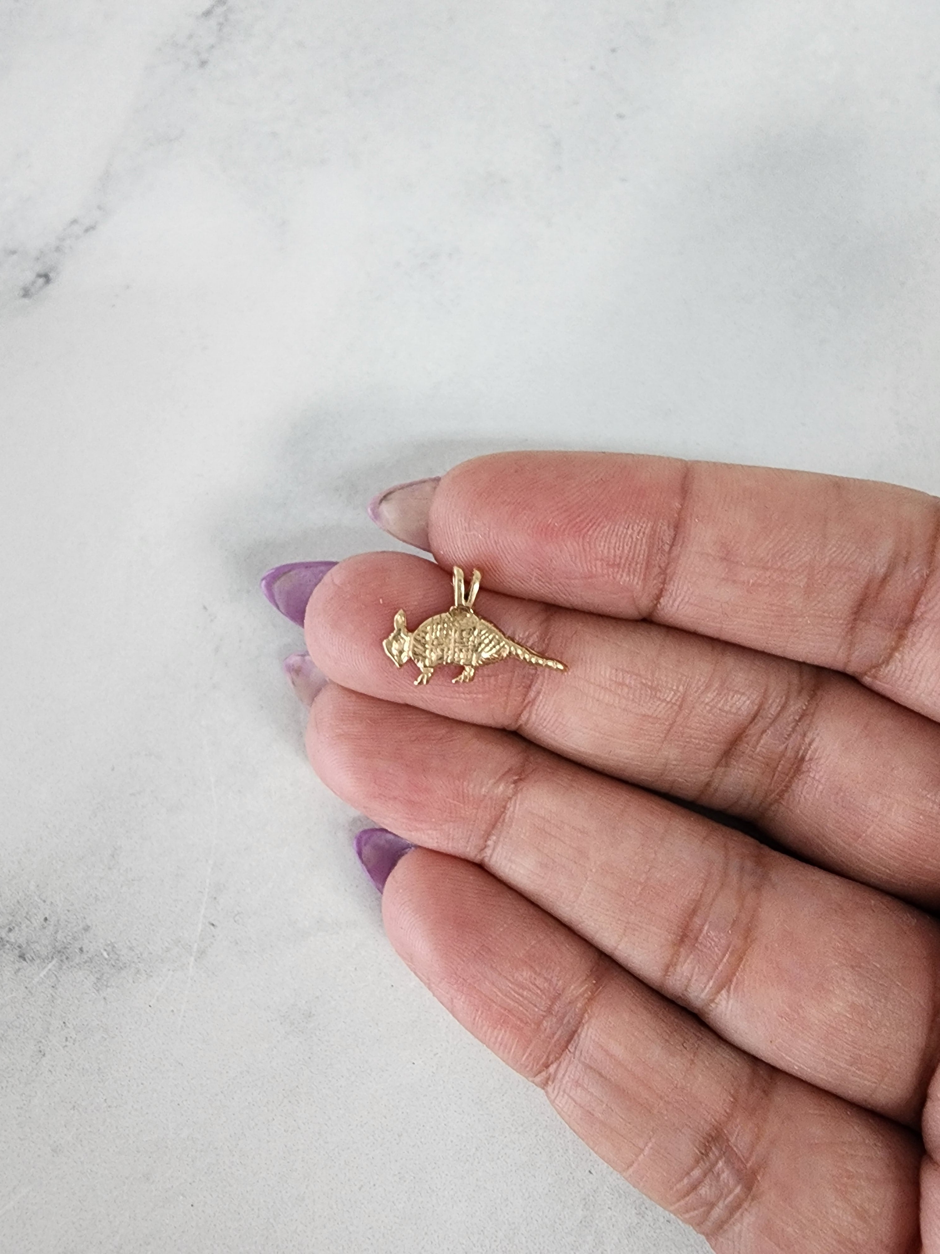 14k Yellow Gold Armadillo Charm - Elegant Jewelry for Women, Perfect for Gifts, Bracelets & Necklaces - Birthday, Anniversary, Everyday Wear