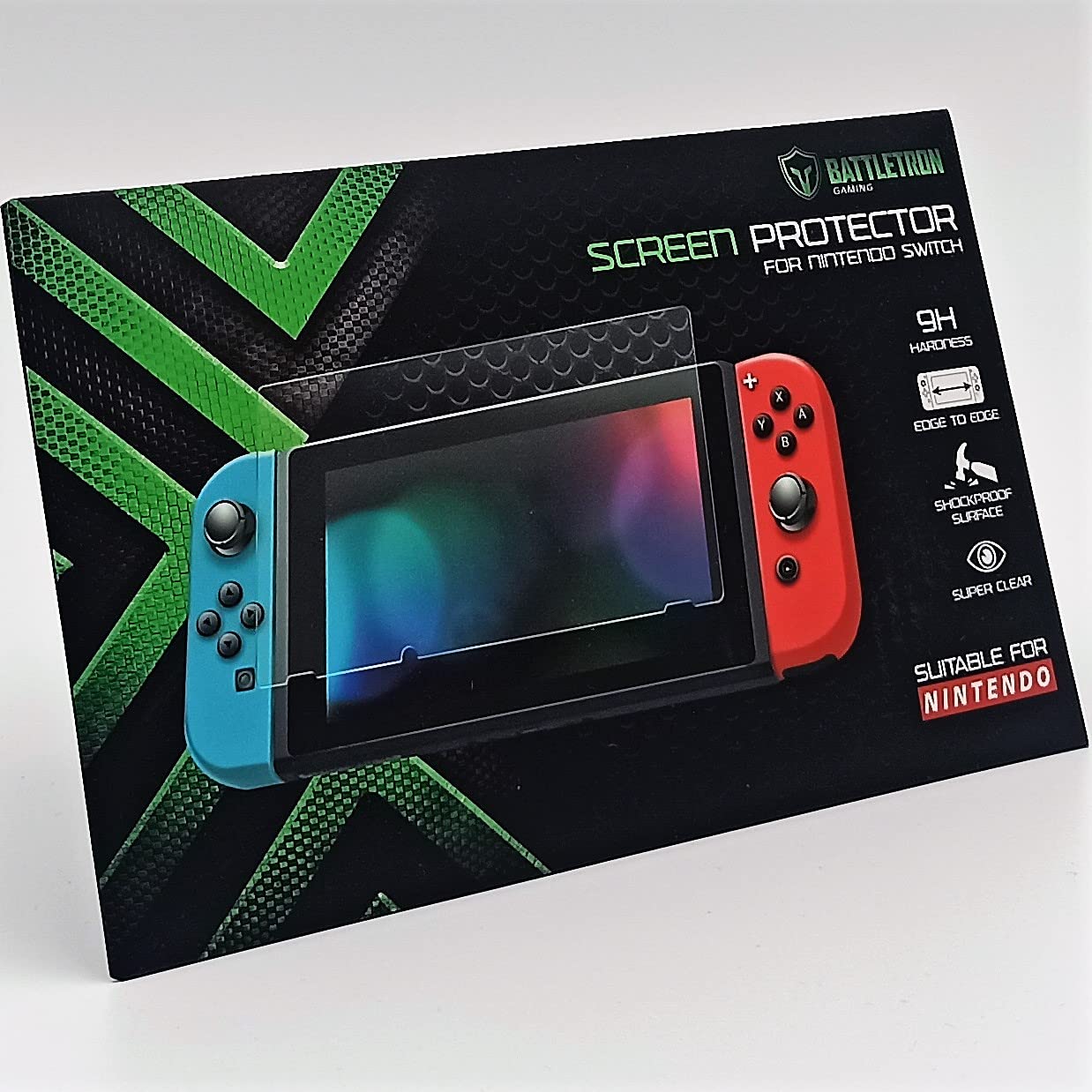 Battletron 9H Tempered Glass Screen Protector for Nintendo Switch - Anti-Scratch, Bubble-Free, HD Clear Protection for Gaming & Travel
