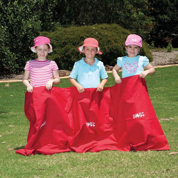 HART 3-Person Potato Sack Race Bags - Heavy Duty Canvas for Outdoor Games, Picnics, and Team Building Activities