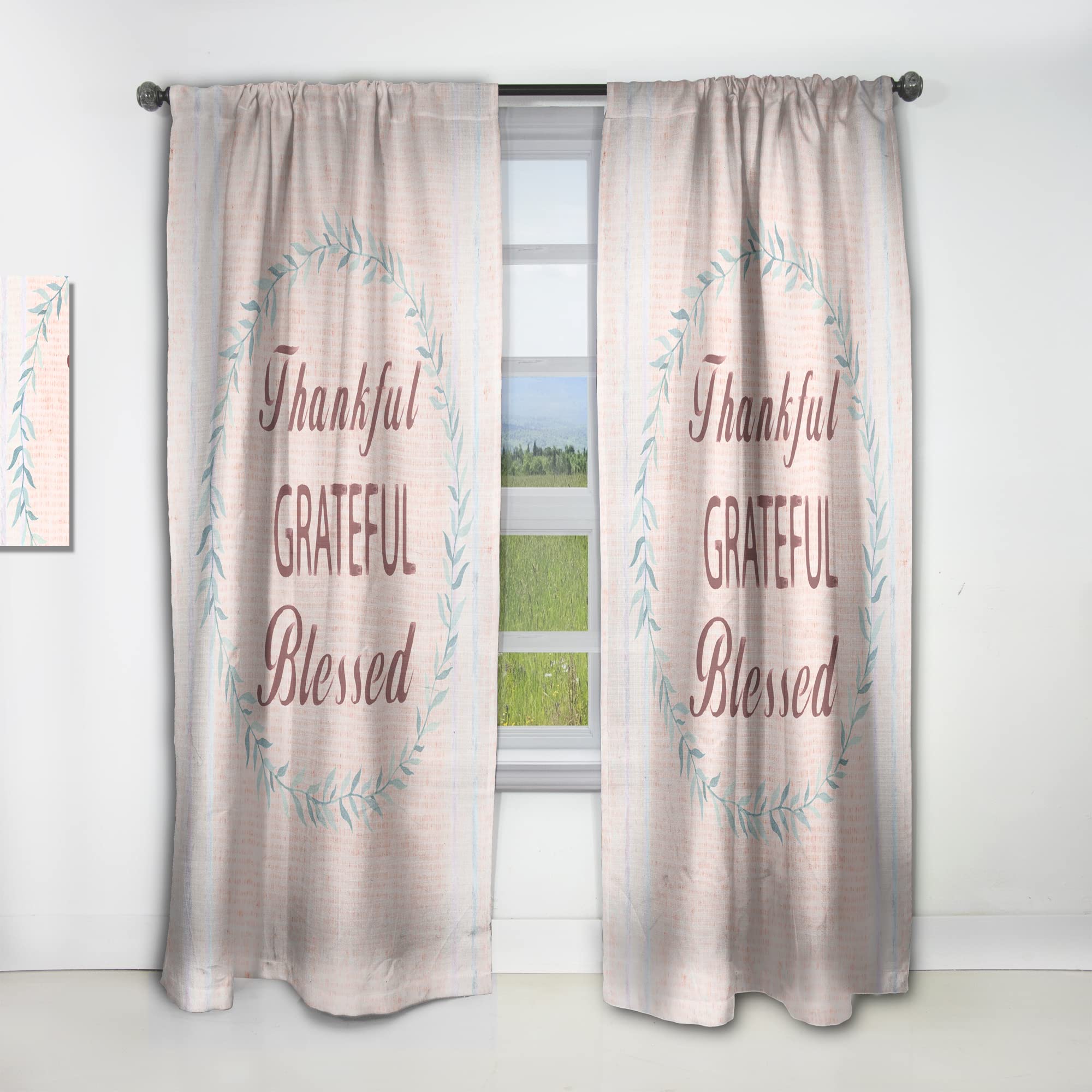Farmhouse Floral Blackout Curtains - Thermal Insulated Window Drapes for Bedroom & Living Room - 52x95 Inch Single Panel - Home Decor for Cozy Farmhouse Style