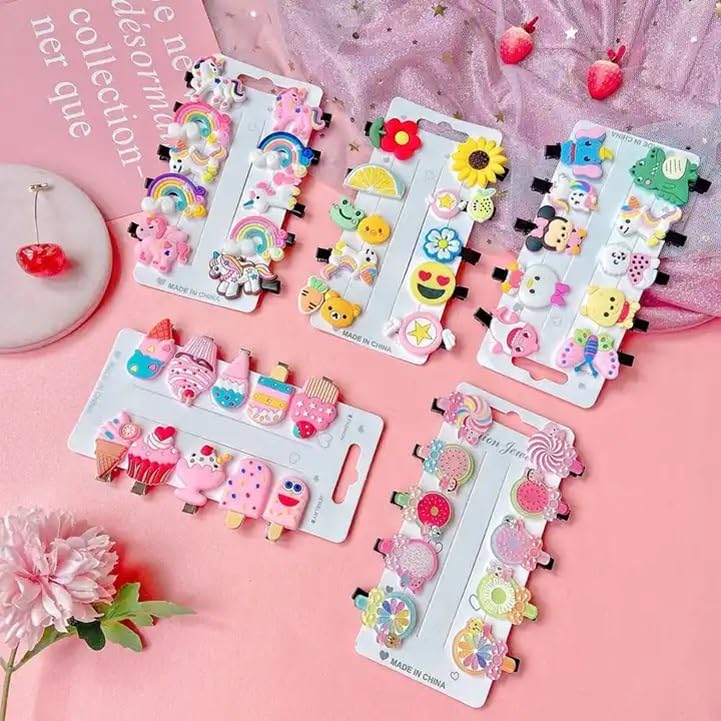 60pcs Cute Cartoon Emoji Hair Clips for Kids & Girls - Colorful Mix Design Baby Barrettes & Hair Accessories for Toddlers (School, Party, Daily Use)