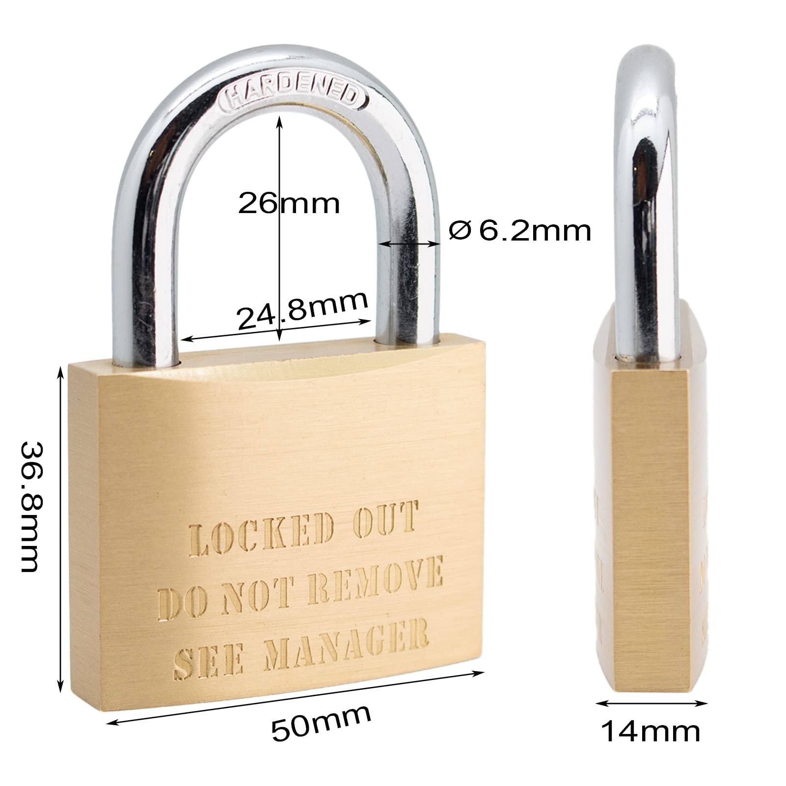 **10 Pack Solid Brass 50mm (2