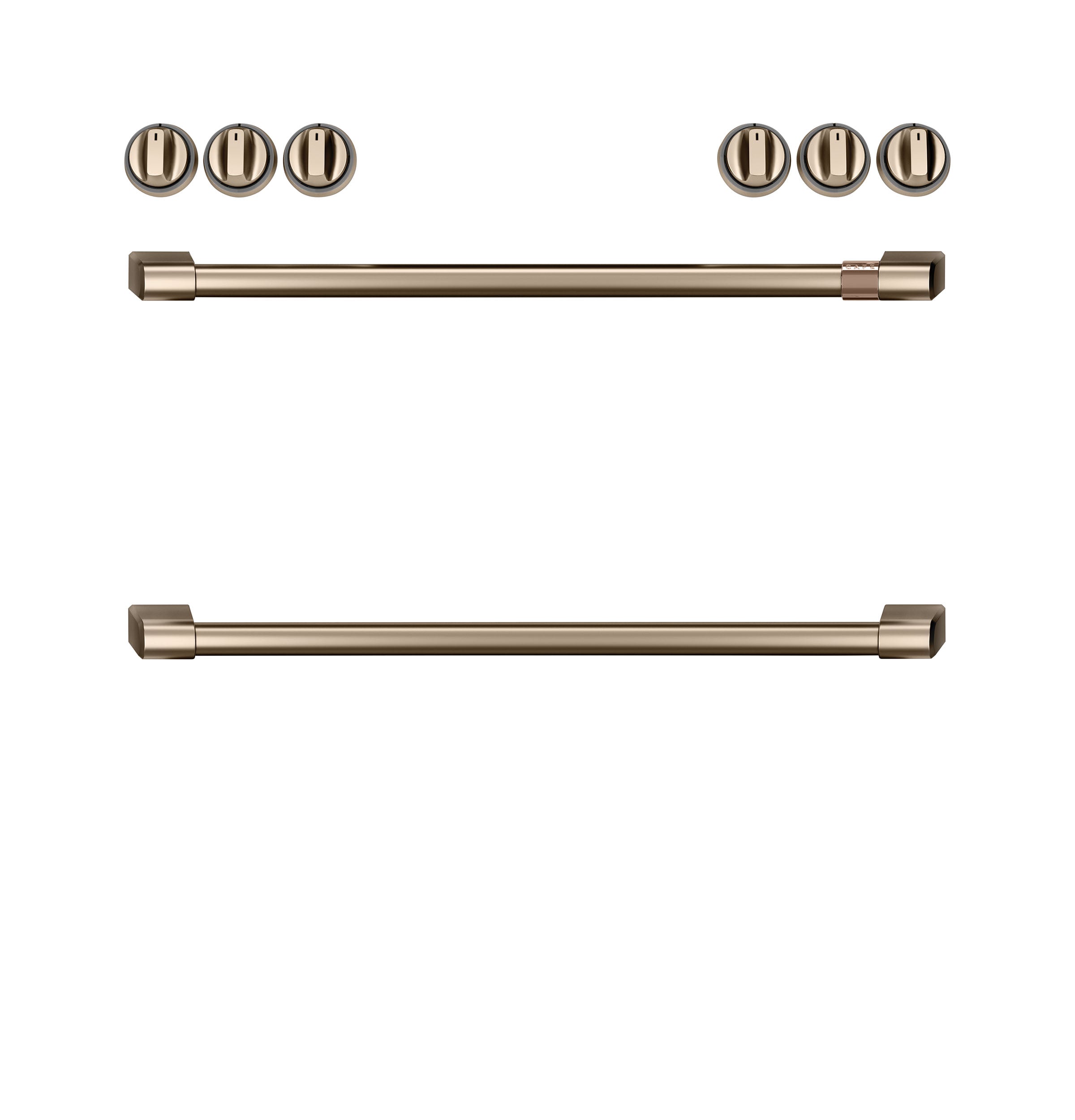 Brushed Bronze Induction Cooktop Knobs and Handles Set - Premium Front Control Kitchen Hardware for Modern Homes | Perfect for Kitchen Remodeling and Appliance Upgrades