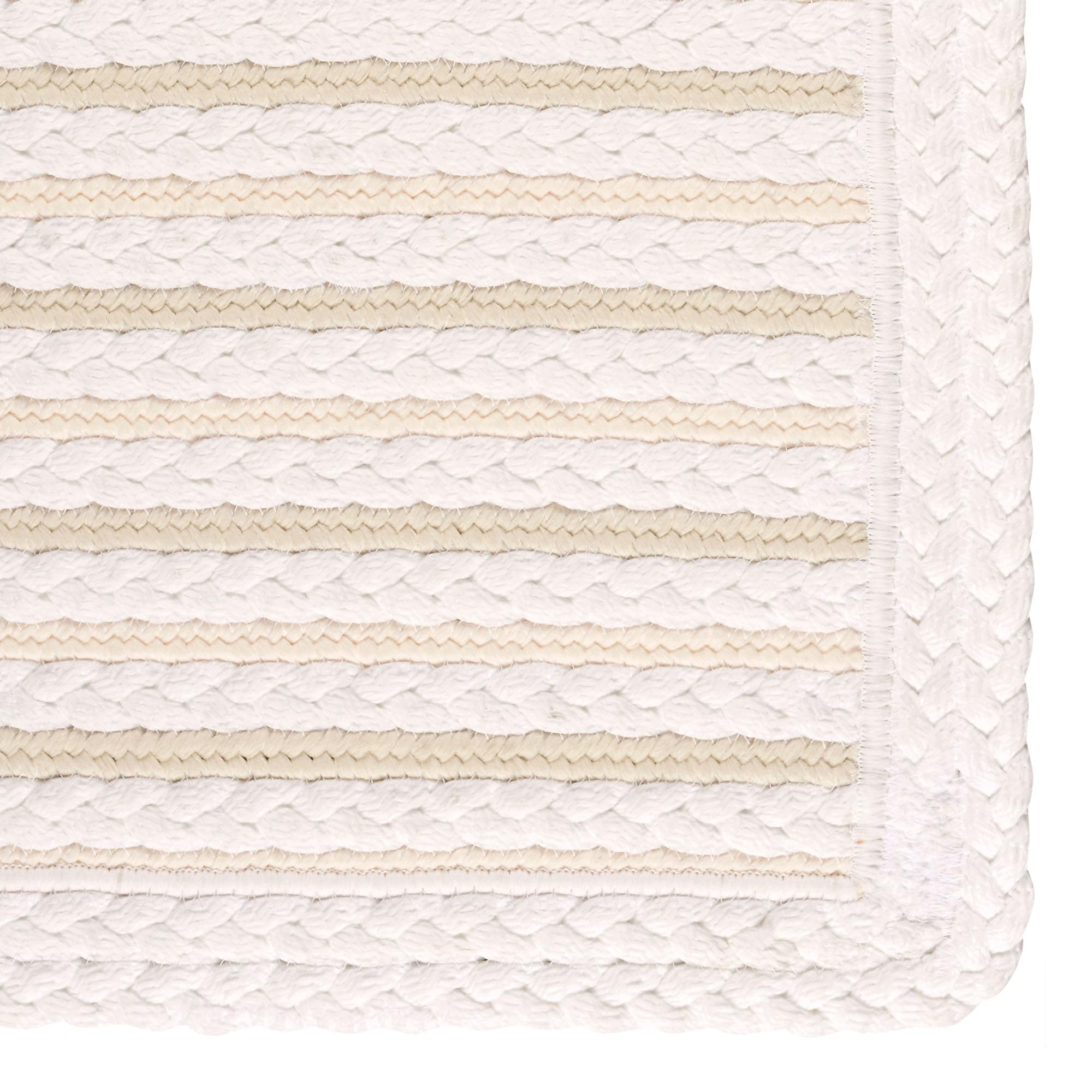 Boathouse Braided Cross Sewn Area Rug - 3' x 5' - Alabaster White - Non-Slip Living Room Rug for Home Decor, Bedroom, Dorm & Office