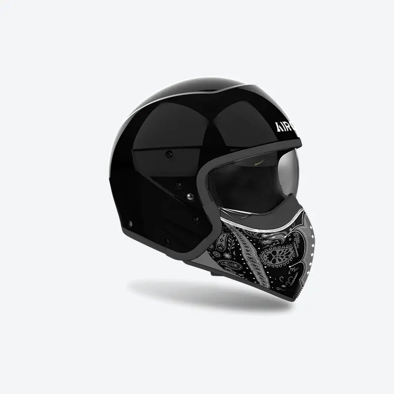 Airoh J 110 Paesly Gloss Black Motorcycle Helmet - Lightweight DOT Certified Full Face Helmet for Men & Women - Perfect for Street Biking, Cruising & Commuting