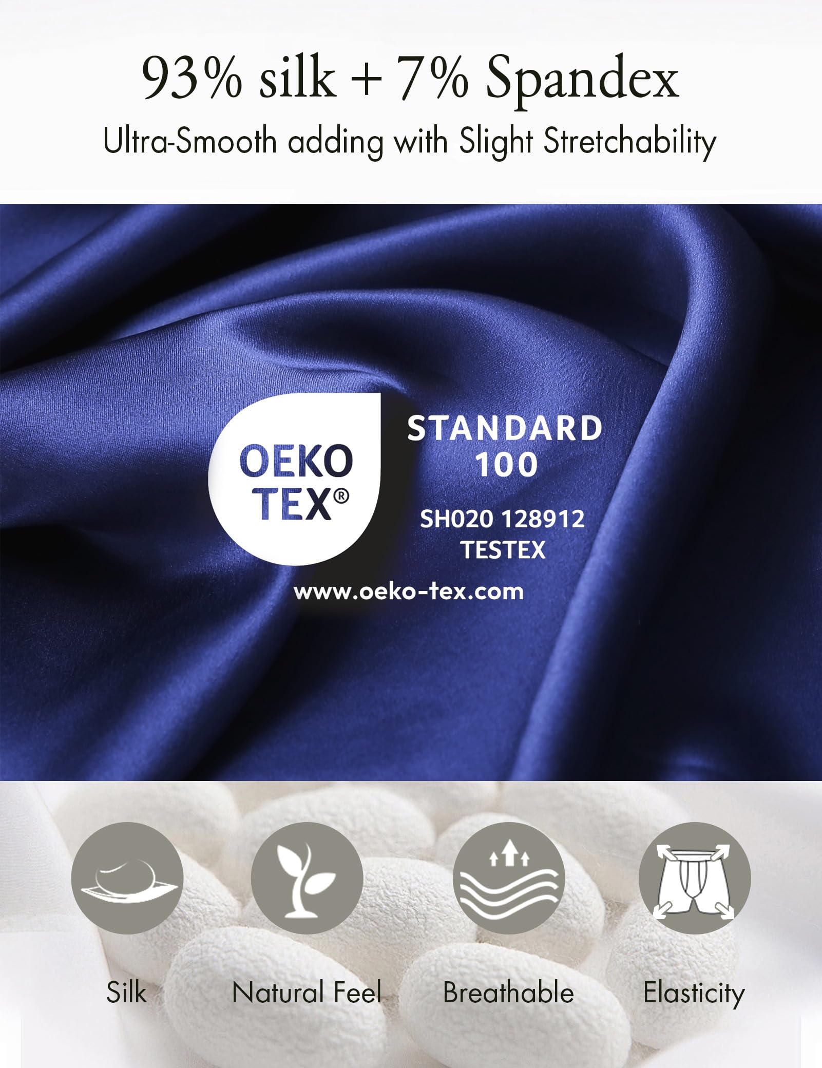 Premium 6A Grade Mulberry Silk Boxer Shorts for Men - Breathable & Luxurious Royal Silk Underwear Combo Pack - Ideal for Sleep, Lounge & Everyday Comfort