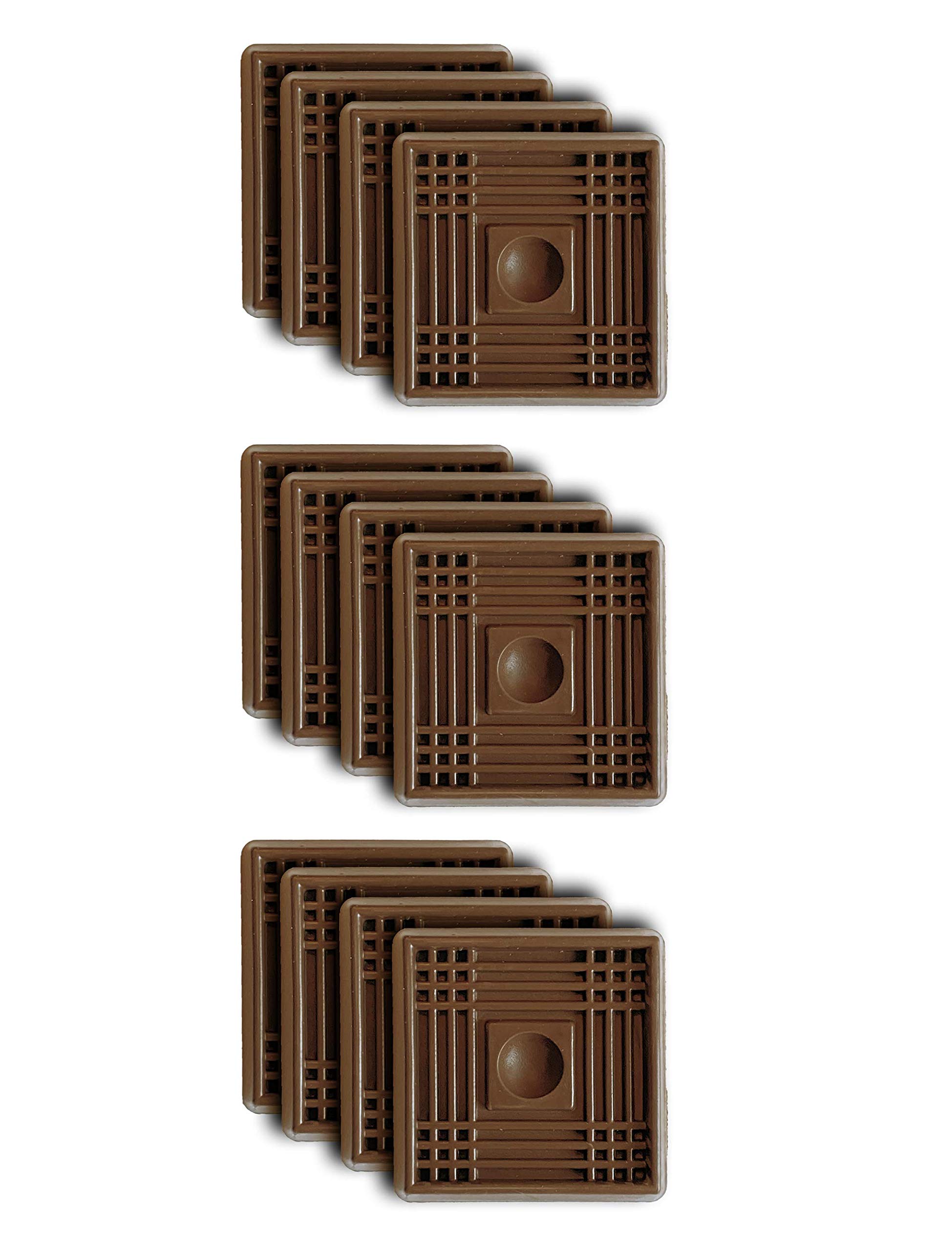 Non-Slip Furniture Caster Cups - 12-Pack (3 Sets of 4) for Hardwood Floors, Carpet, Vinyl & Tile - Heavy Duty Floor Protectors for Chairs, Tables & Bed Legs - Prevents Scratches & Noise in Living Rooms, Bedrooms & Offices