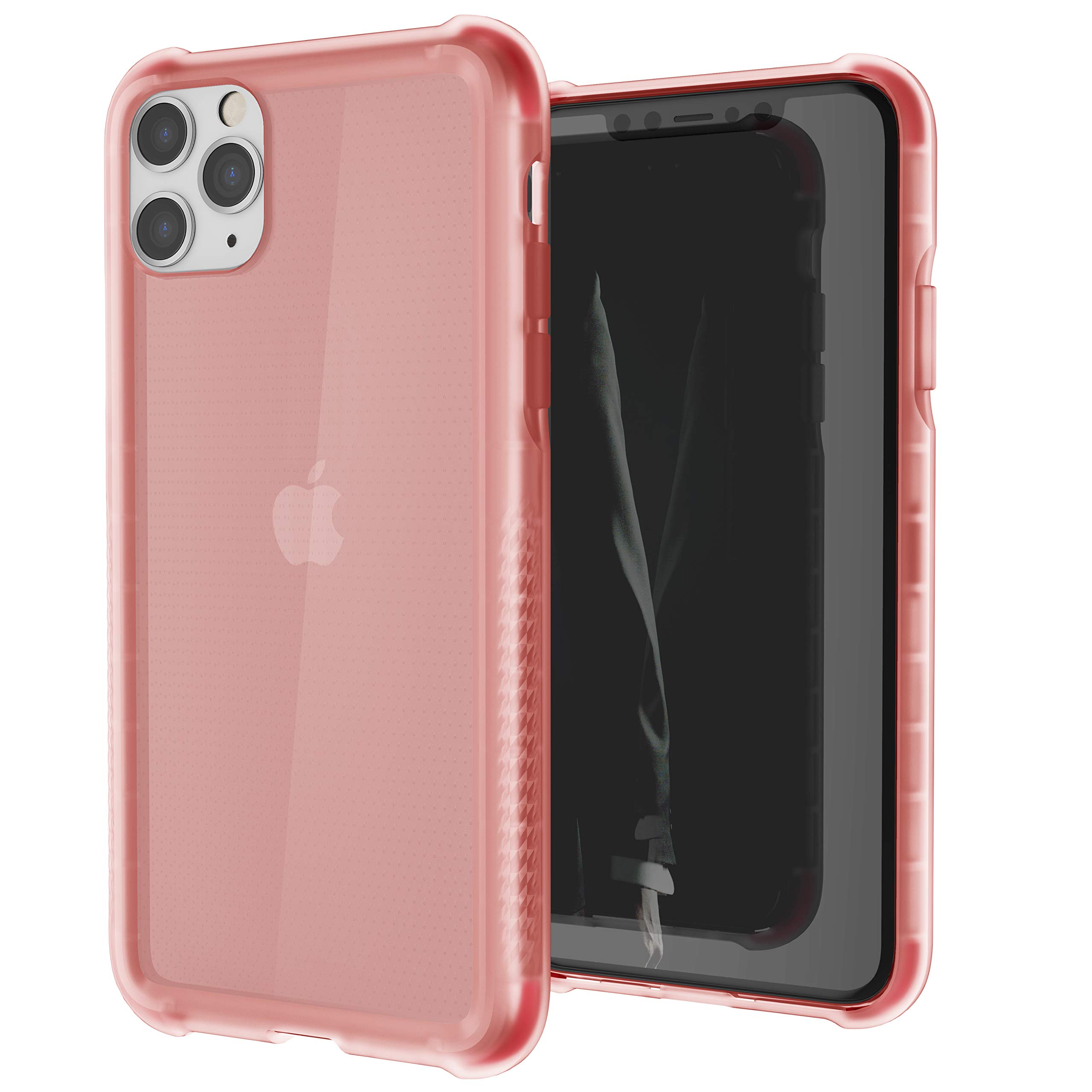 Ghostek Covert Clear iPhone 11 Pro Max Case - Ultra Slim Shockproof Protective Cover with Grip Bumper | Wireless Charging Compatible for iPhone 11 Pro Max (6.5 Inch) | Perfect for Everyday Use, Travel & Outdoor Activities (Pink)