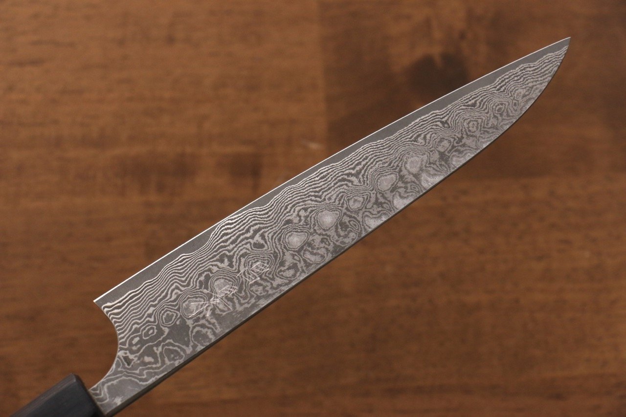 Masakage Kumo VG10 Damascus 150mm Petty Utility Knife with Exotic Shitan Wood Handle - Perfect for Precision Slicing, Fruit Cutting & Kitchen Tasks