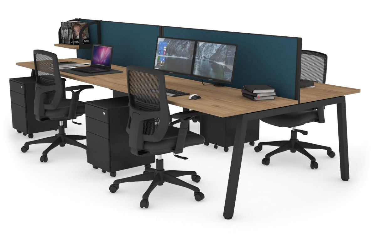 Quadro 4-Person Office Workstation Desk - 1200L x 700W Dimensions - Perfect for Team Collaboration, Open Office Spaces & Coworking Environments