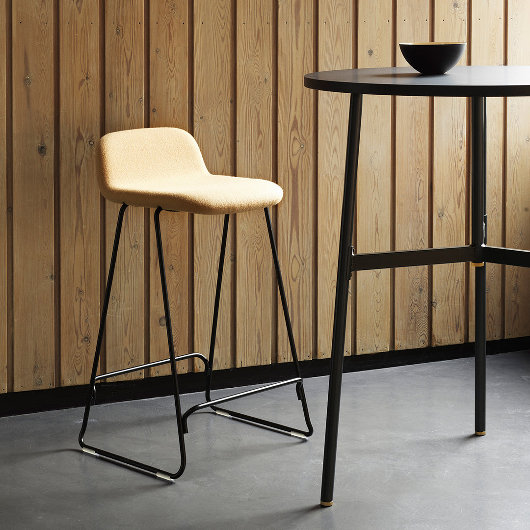 Just Bar Stool with Back - Fully Upholstered Bar Height Stool for Kitchen Island, Breakfast Nook & Home Bar - Comfortable Counter Height Stool with Back Support