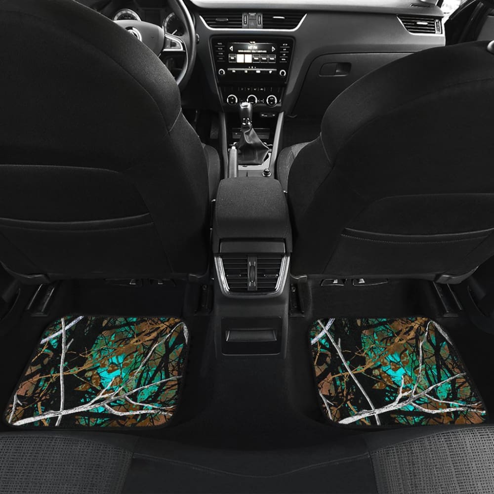 Premium Teal Forest Hunting Camouflage Car Floor Mats - All-Weather Protection for Trucks, SUVs & Off-Road Vehicles - Perfect for Hunting Trips & Outdoor Adventures