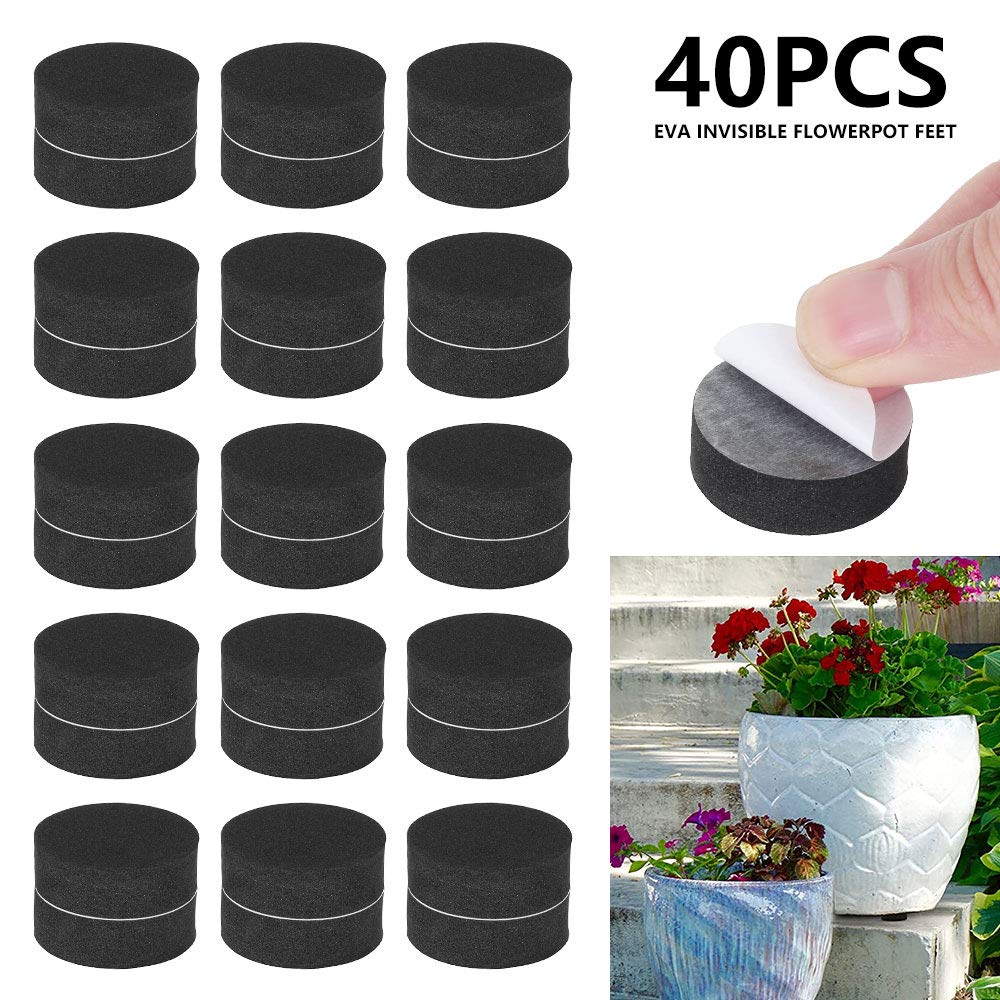 40Pcs Heavy Duty Pot Feet Risers for Outdoor & Indoor Flower Pots - Durable Plant Pot Stands with Non-Slip Design - Perfect for Patio, Garden, Deck, and Balcony Planters to Improve Drainage & Air Circulation